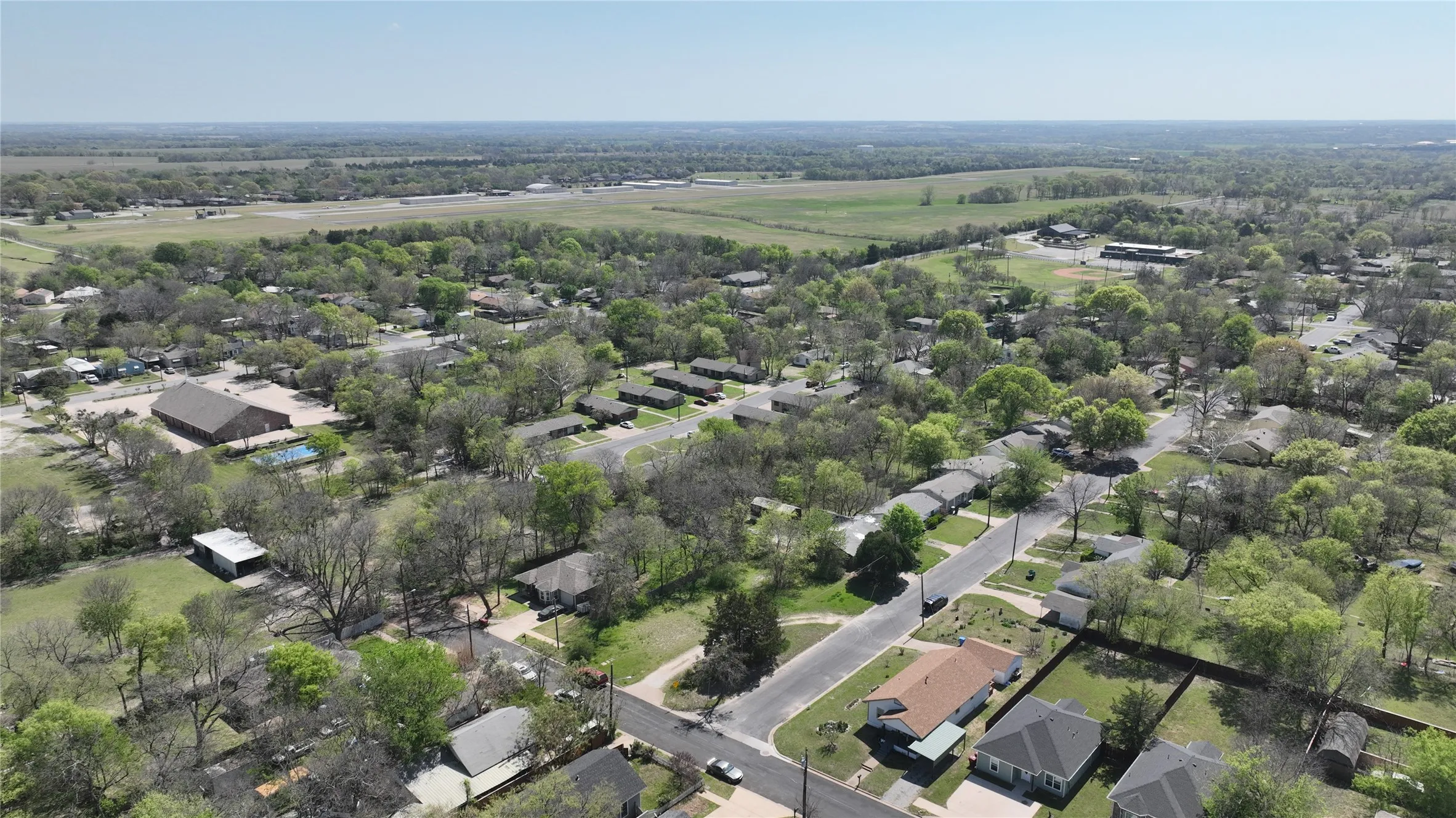 Aerial view of residential area