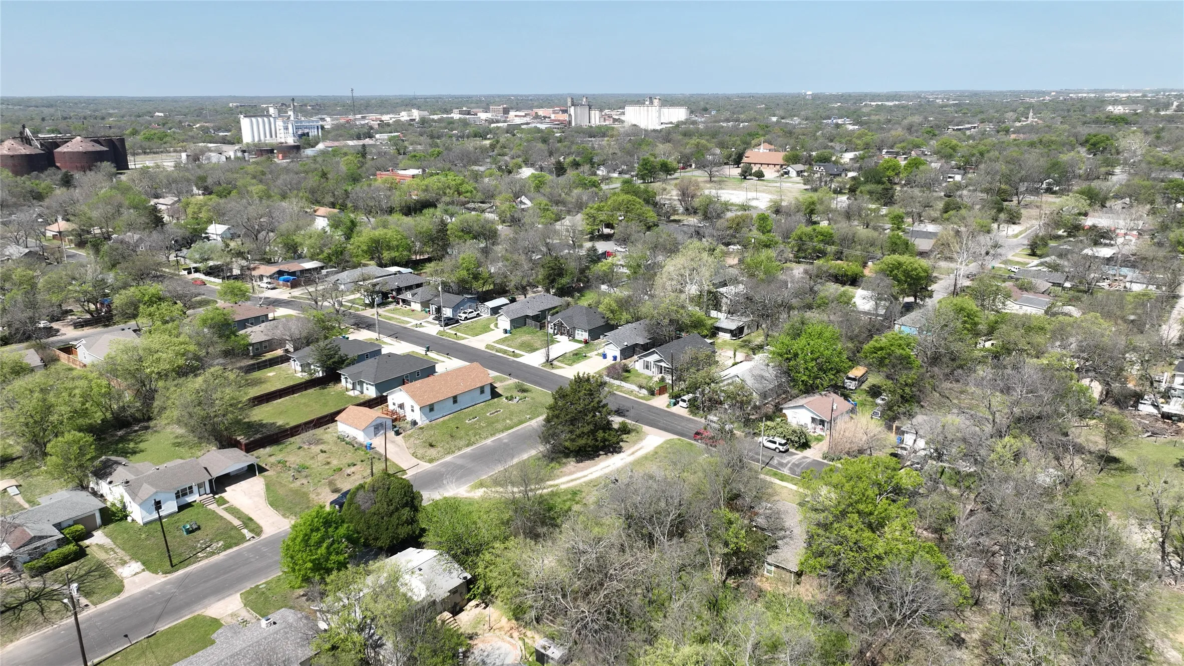 Aerial view of residential area