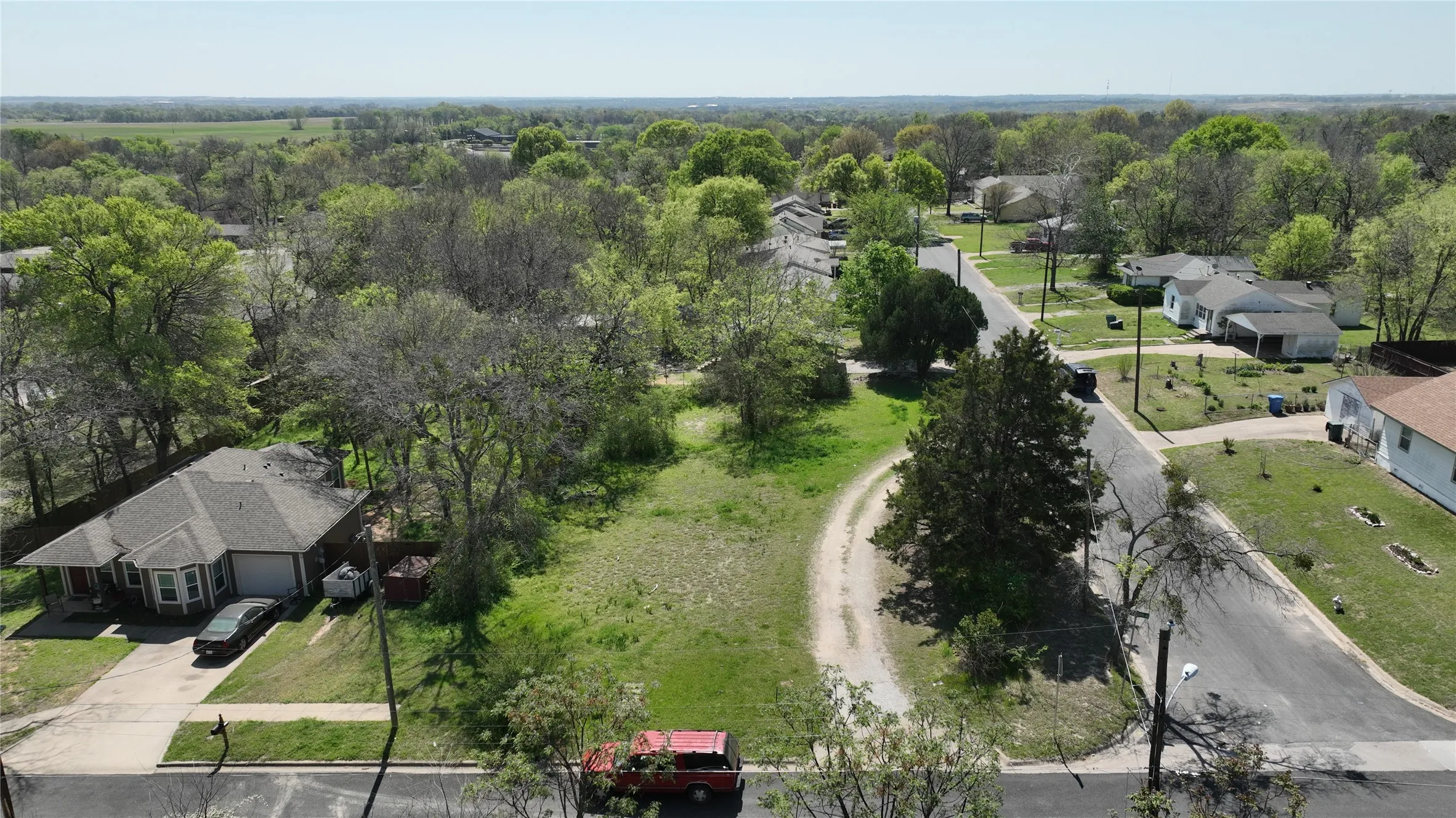 Aerial view of residential area