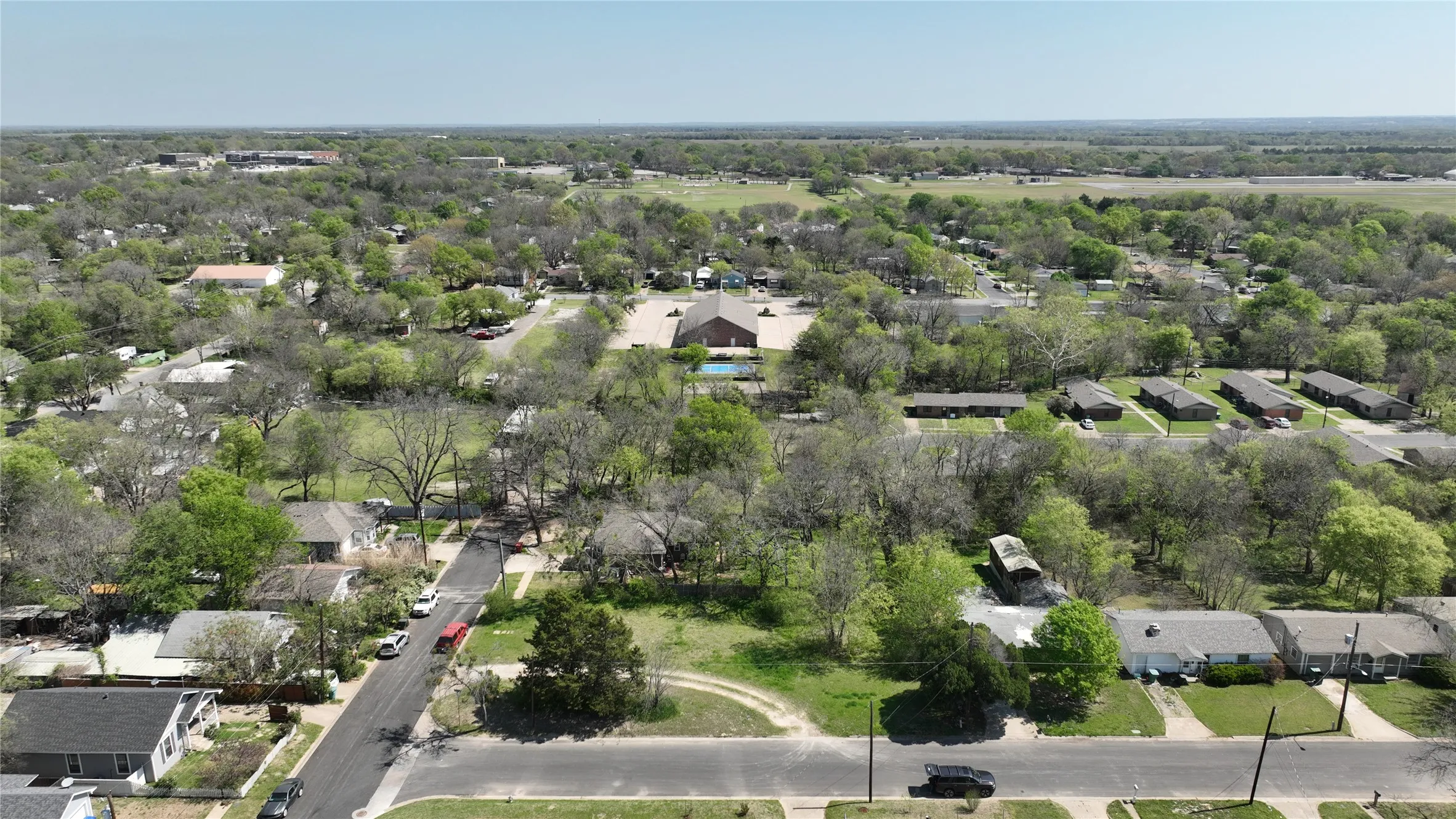 Aerial view of residential area