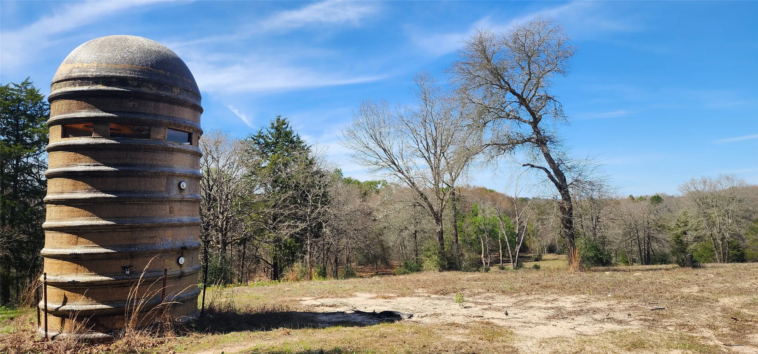 View of yard featuring a forest view