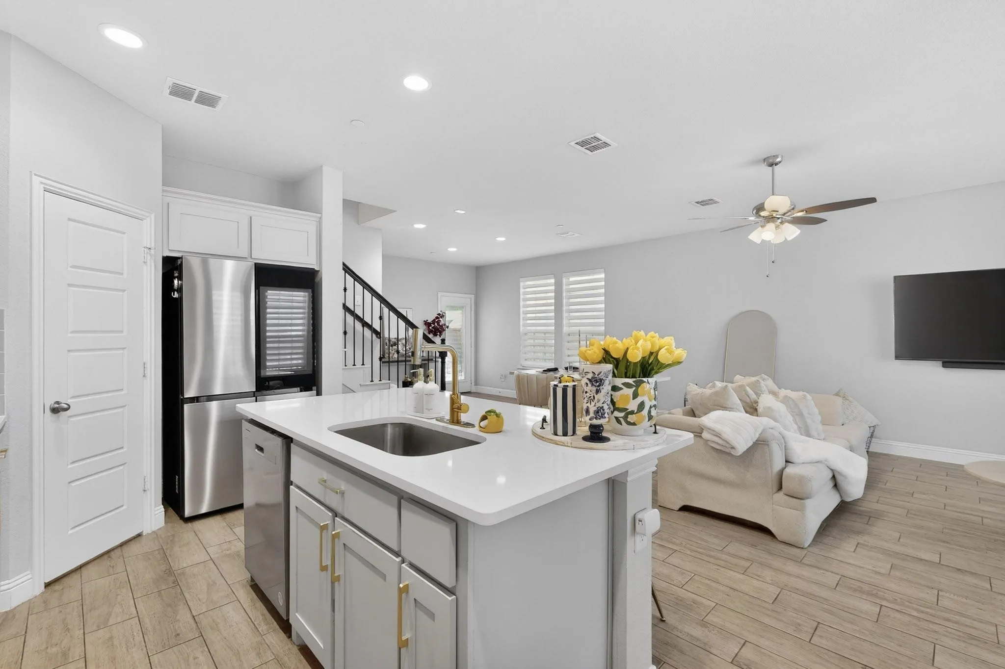 The whole first floor lives as one bright space