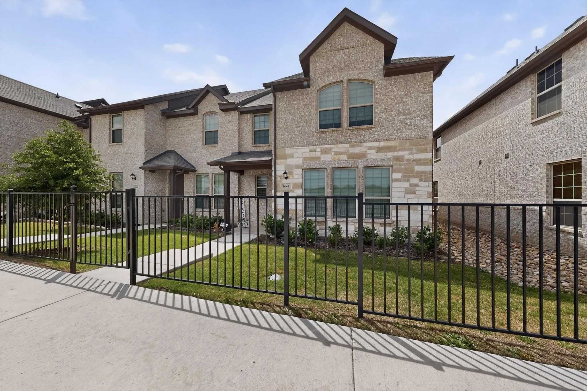 Attractive brick-and-stone elevation