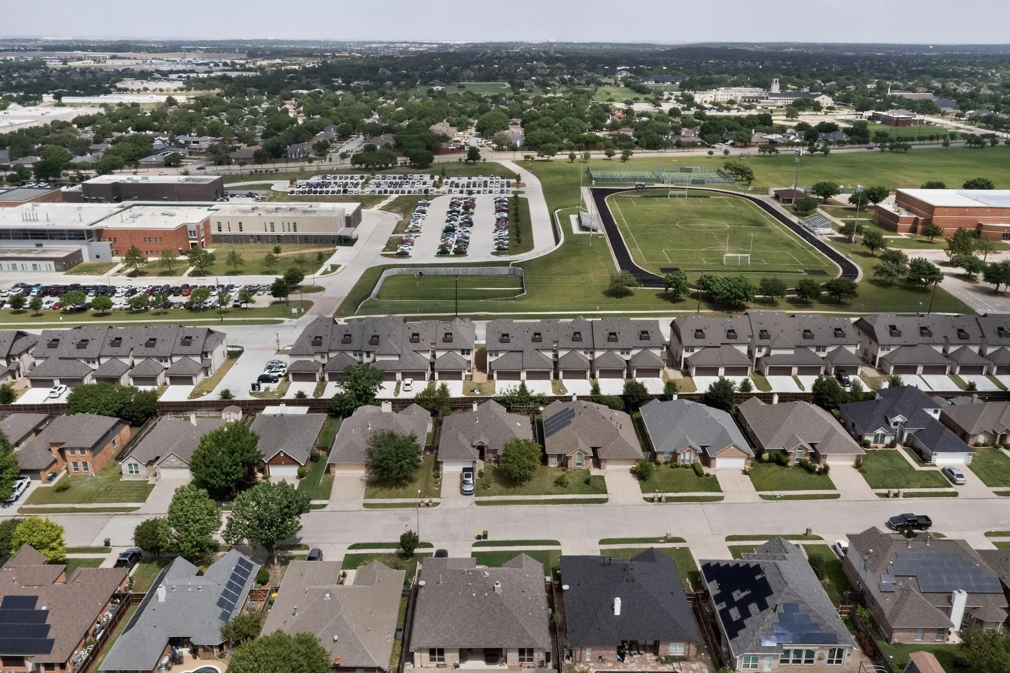 The neighborhood from above - established and growing