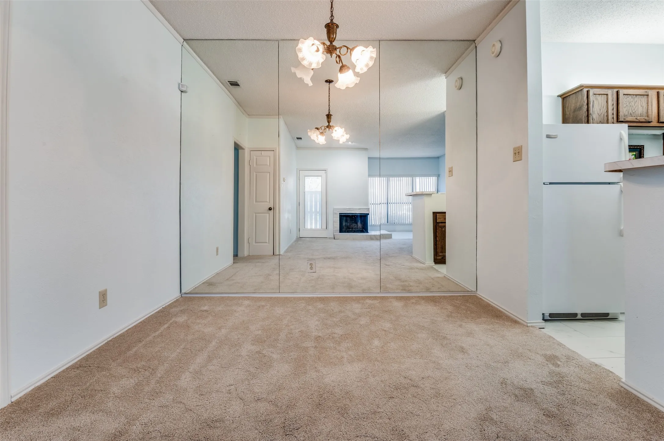 Open layout next to kitchen