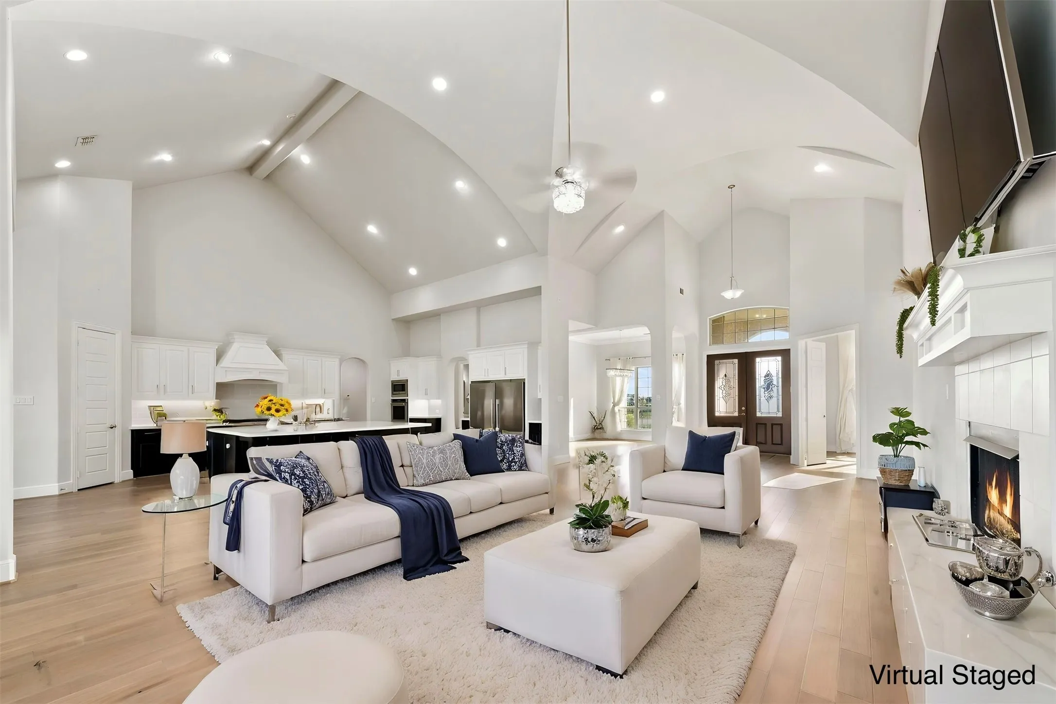 Virtual Staged- Custom Groin Vaulted Ceiling