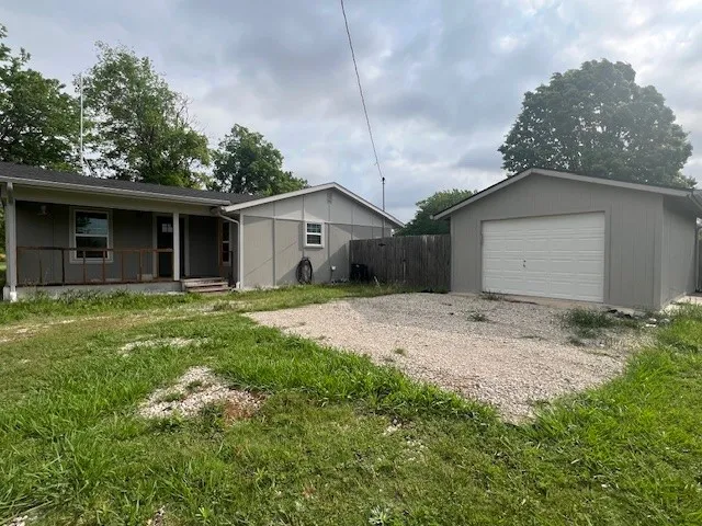 Front Porch and detached Garage