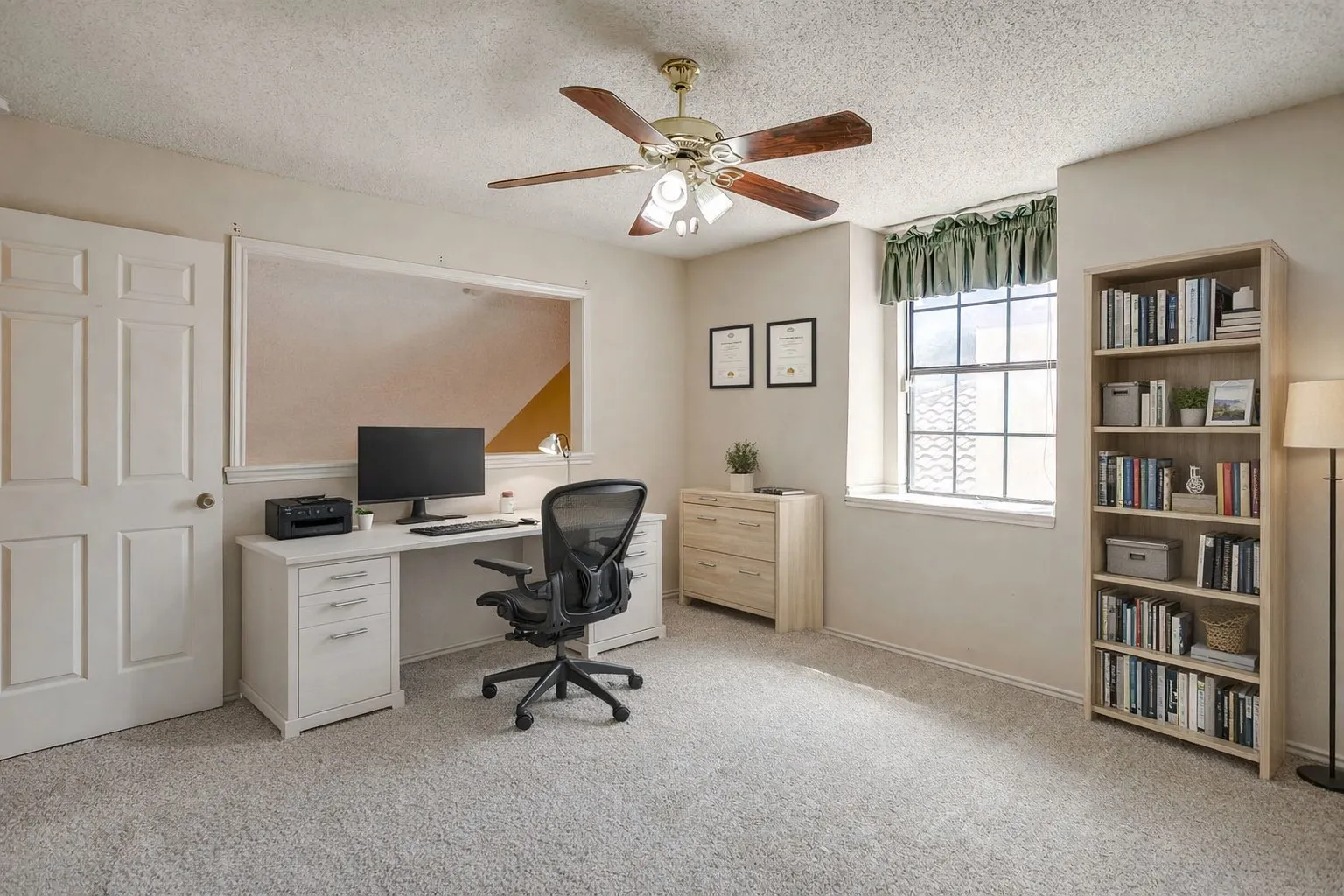 Virtually staged 3rd bedroom or office space