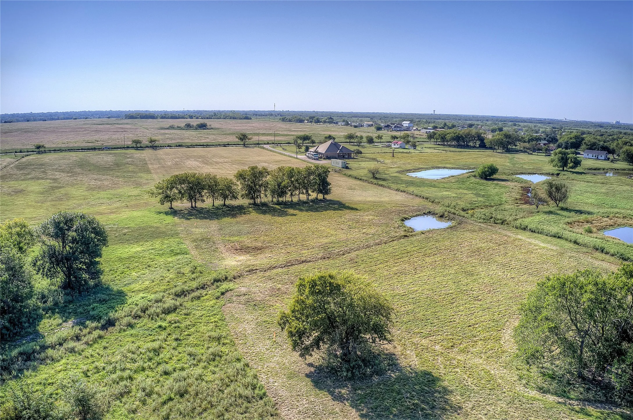 Aerial view of sparsely populated area