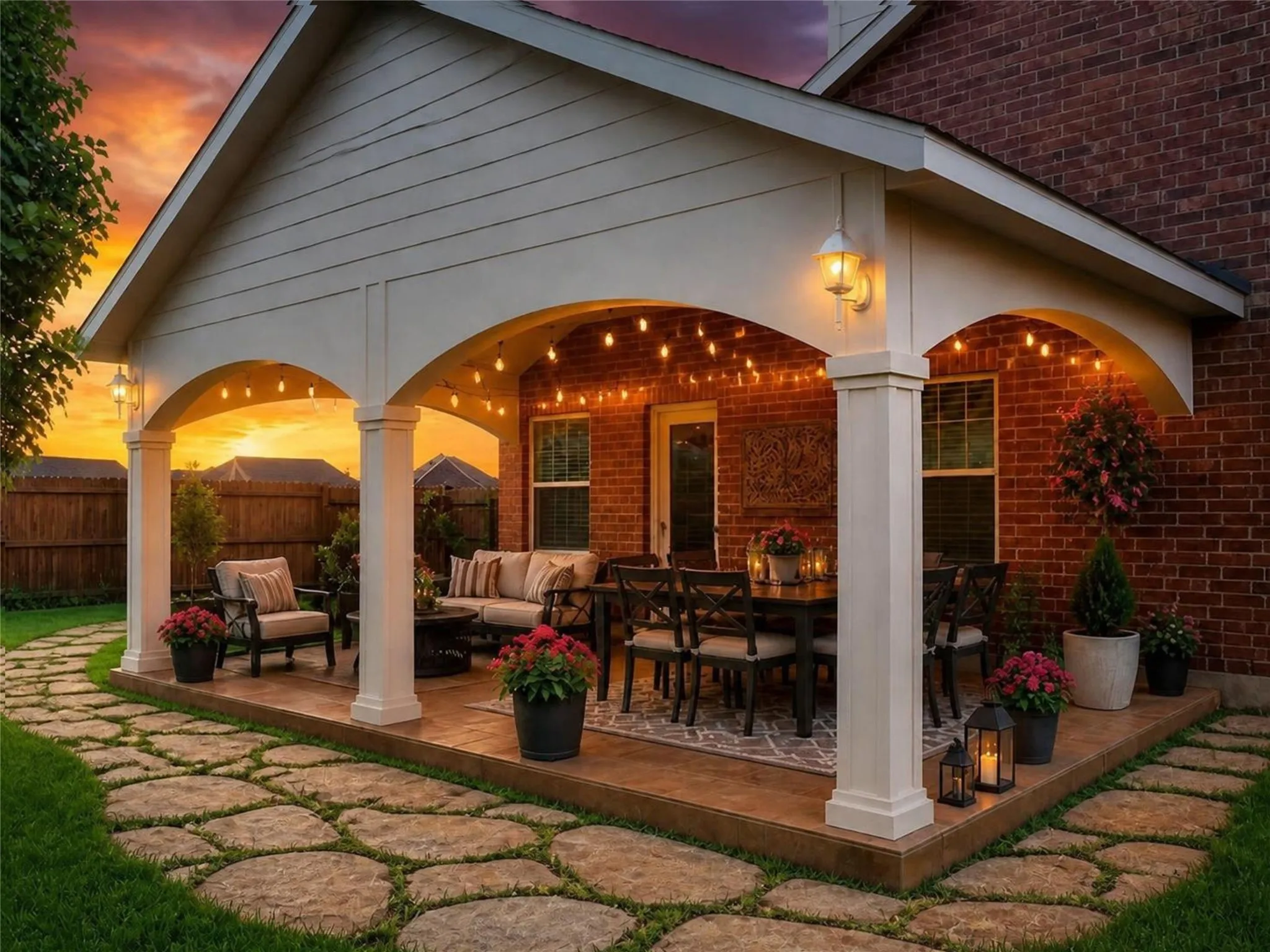 Virtual Staging of Back Covered Patio