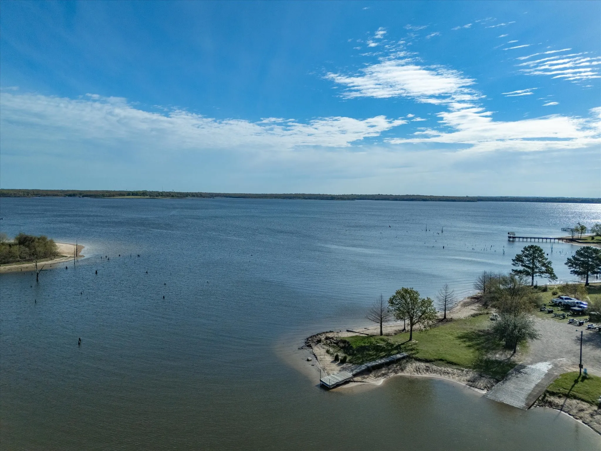 Expansive waterfront property featuring a private dock and direct water access