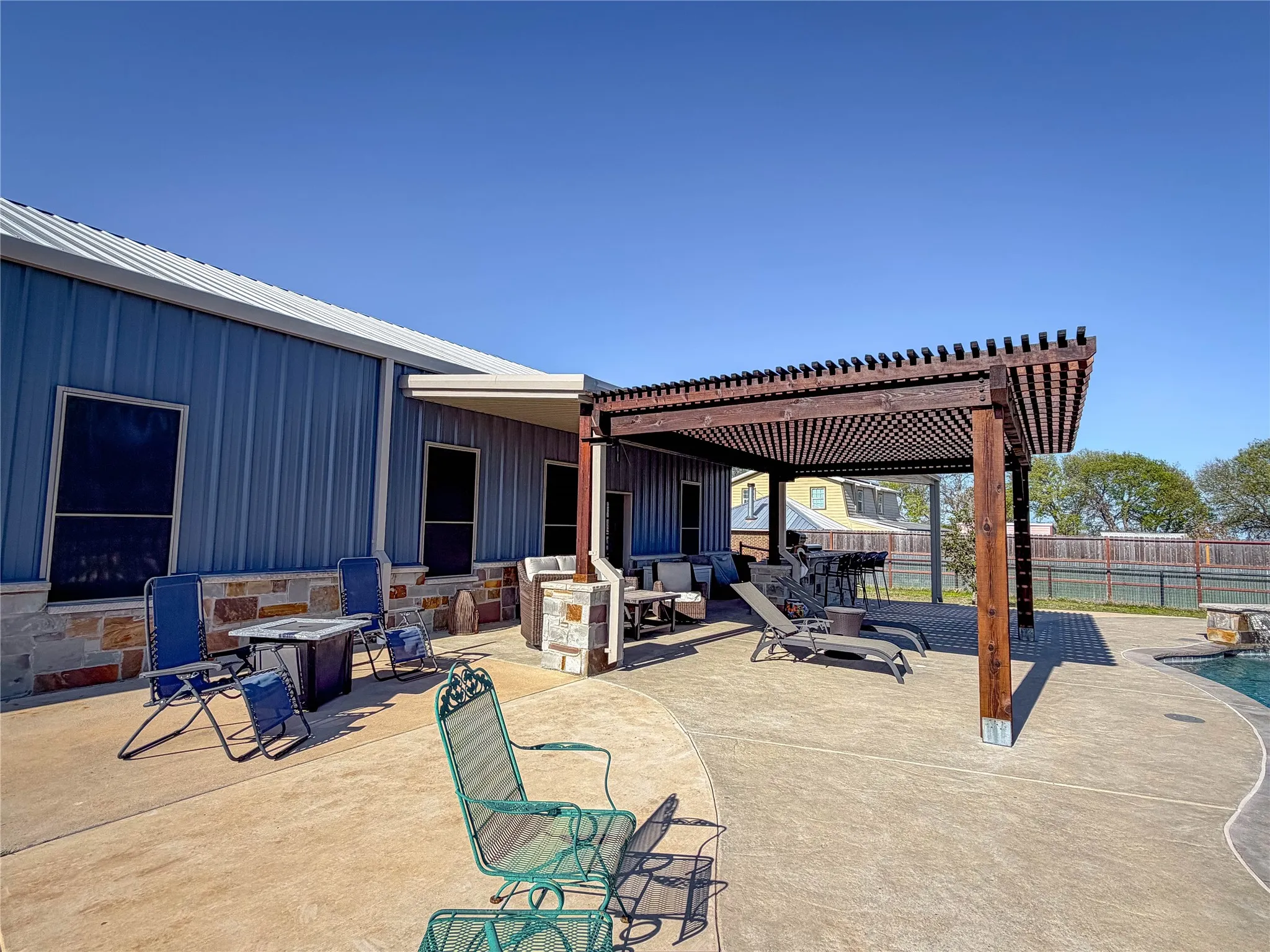 View of patio / terrace with a pergola