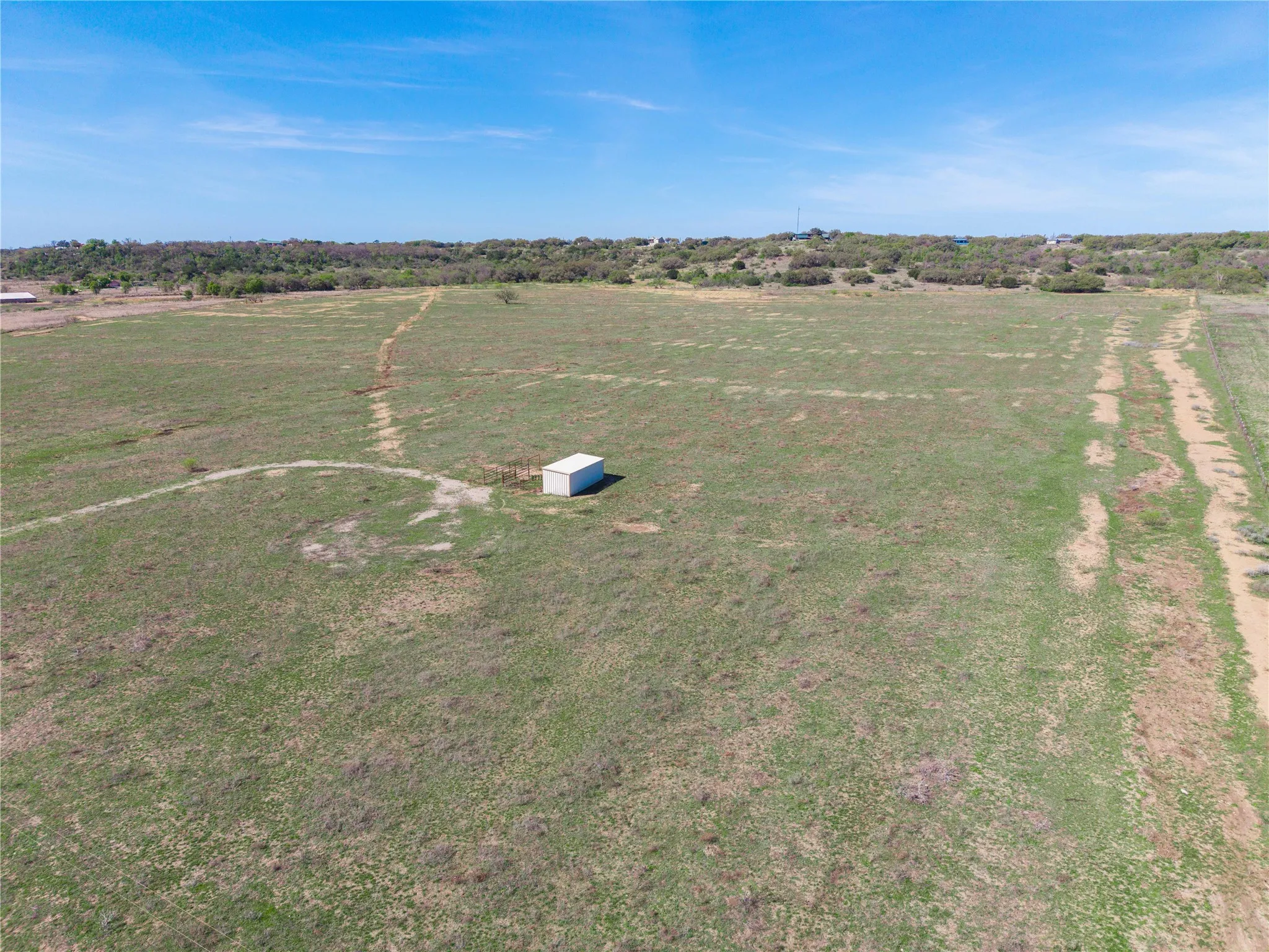 Aerial view of sparsely populated area
