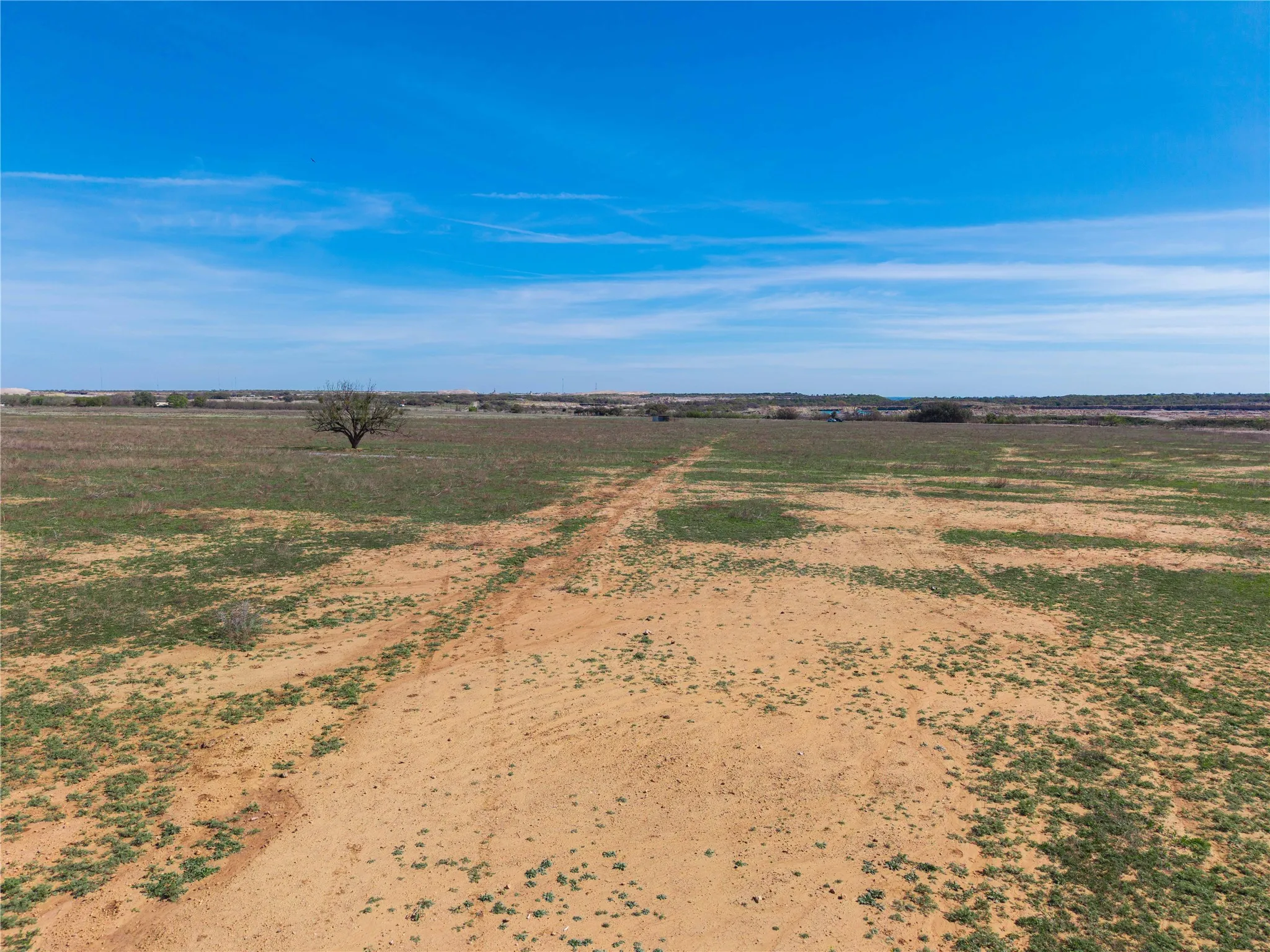Aerial view of sparsely populated area