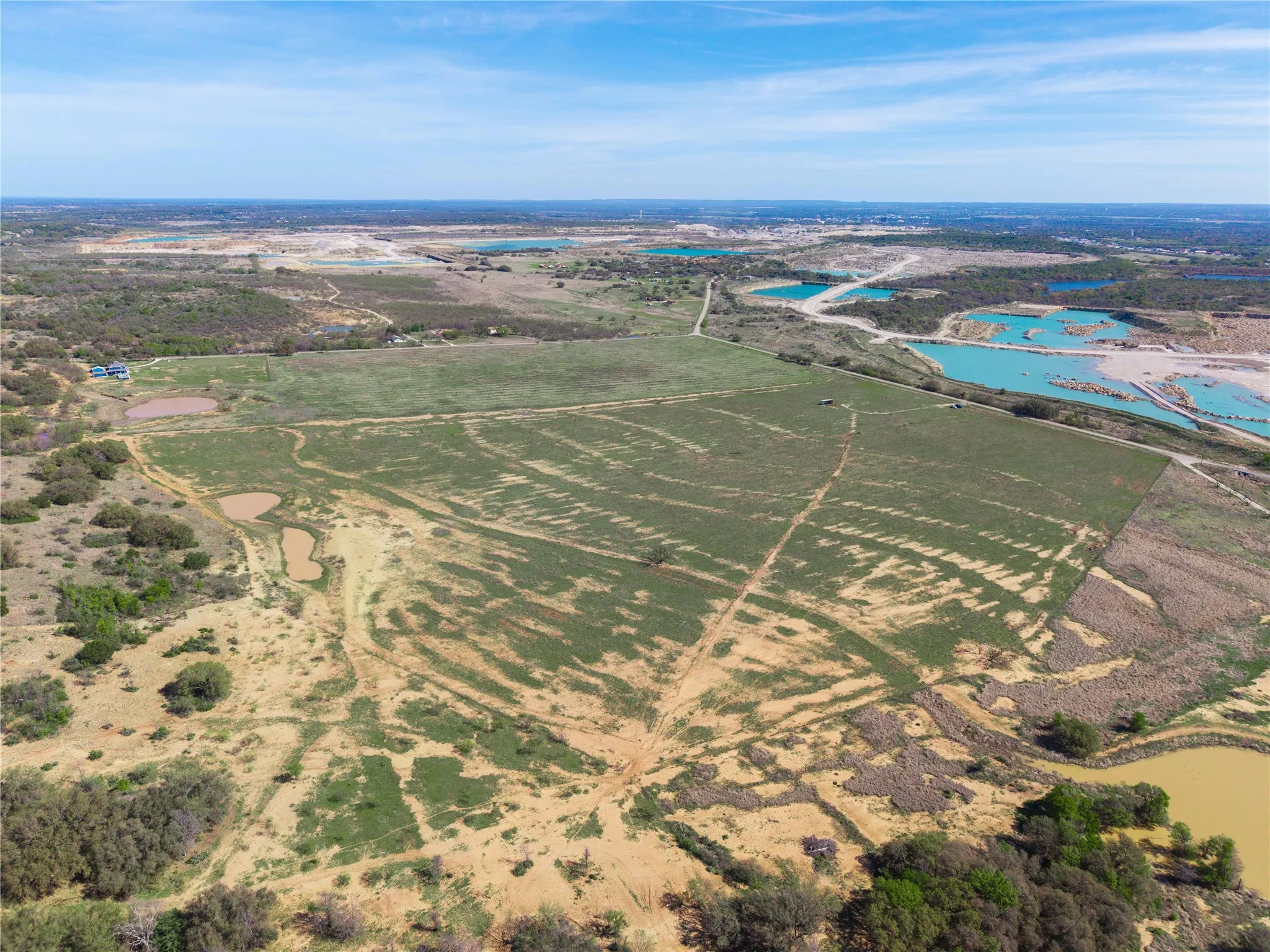 Aerial view of property's location with rural landscape