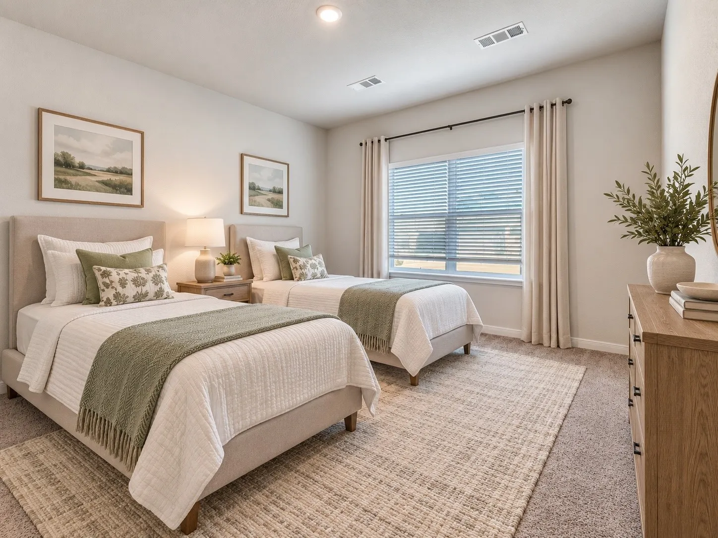 Room is virtually staged
