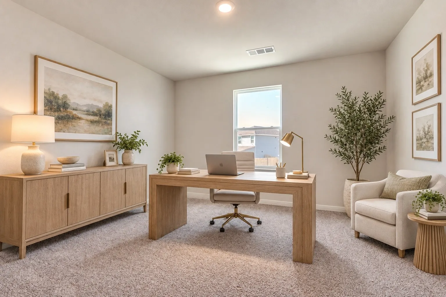 Room is virtually staged