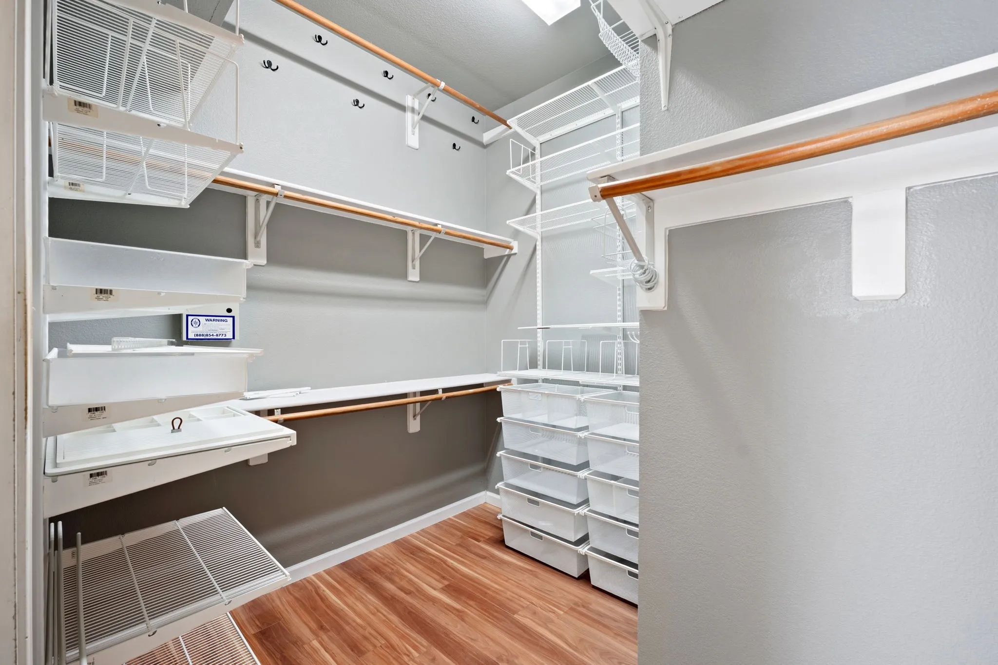 Walk in closet with modular storage