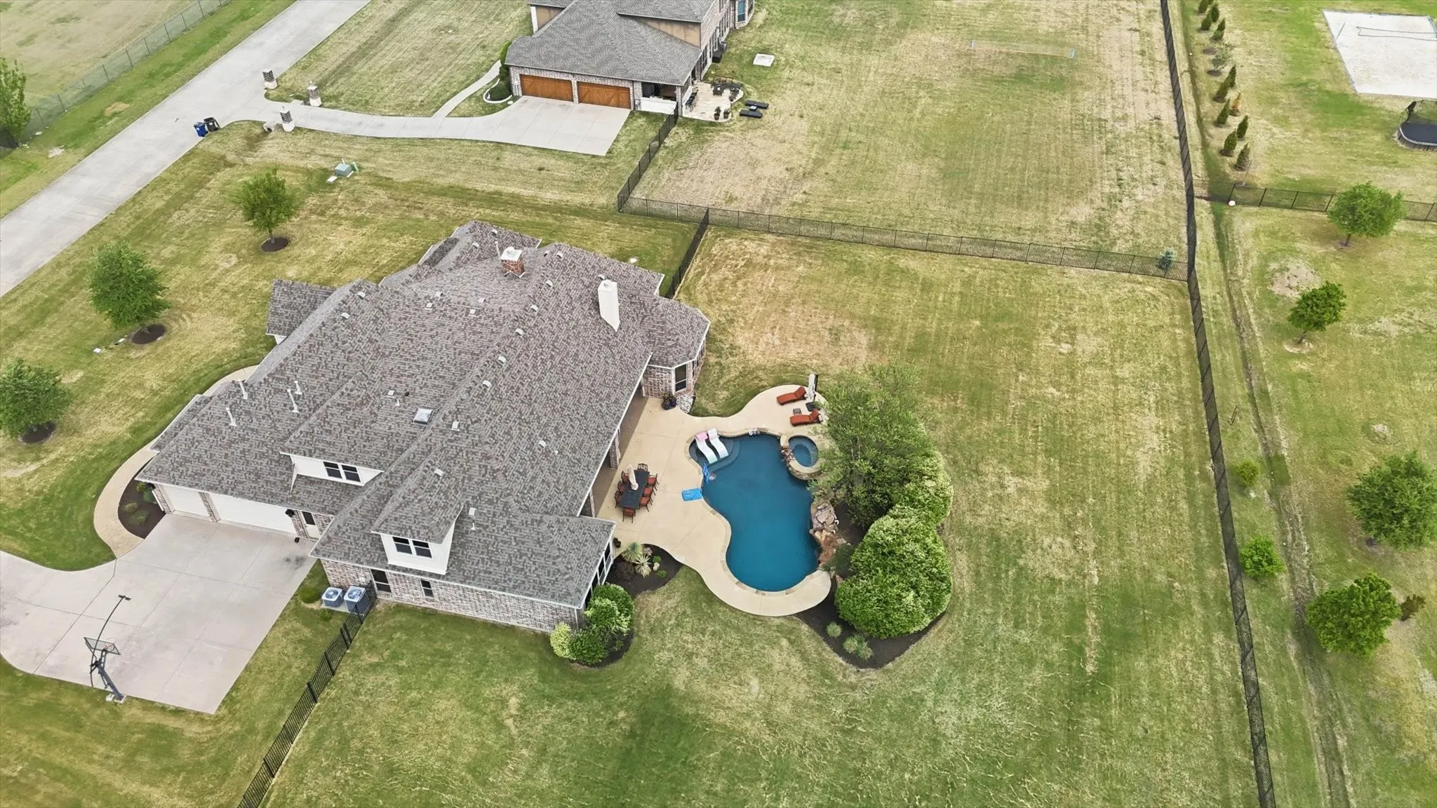 Bird's eye view of a pool