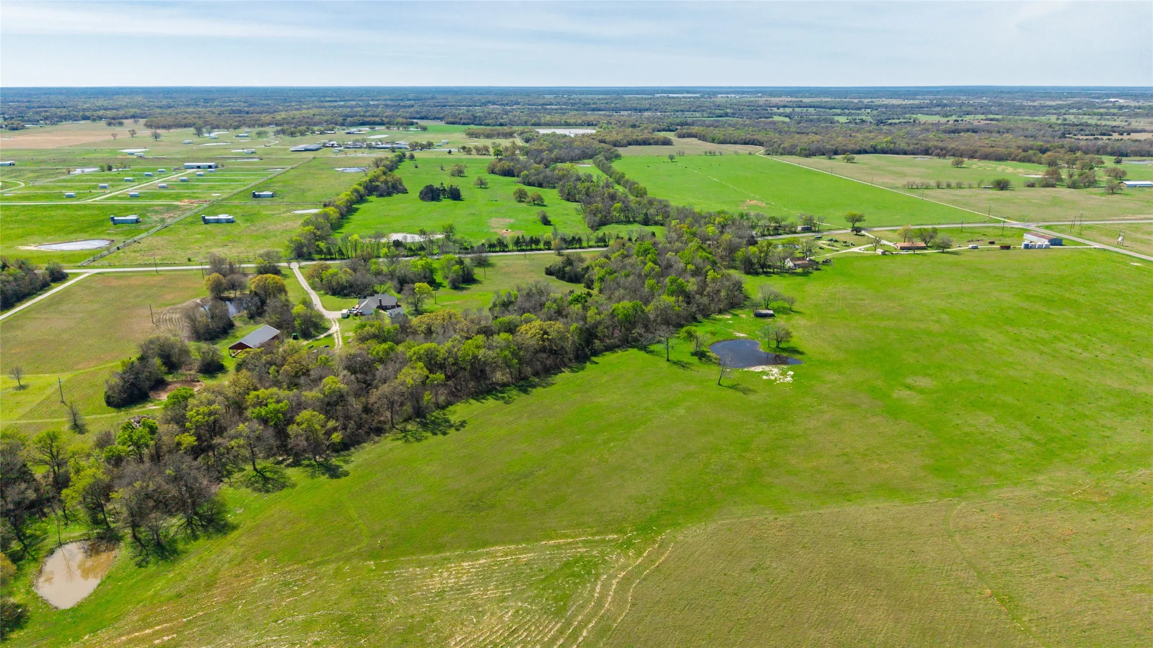 Overview of rural landscape with a pastoral area