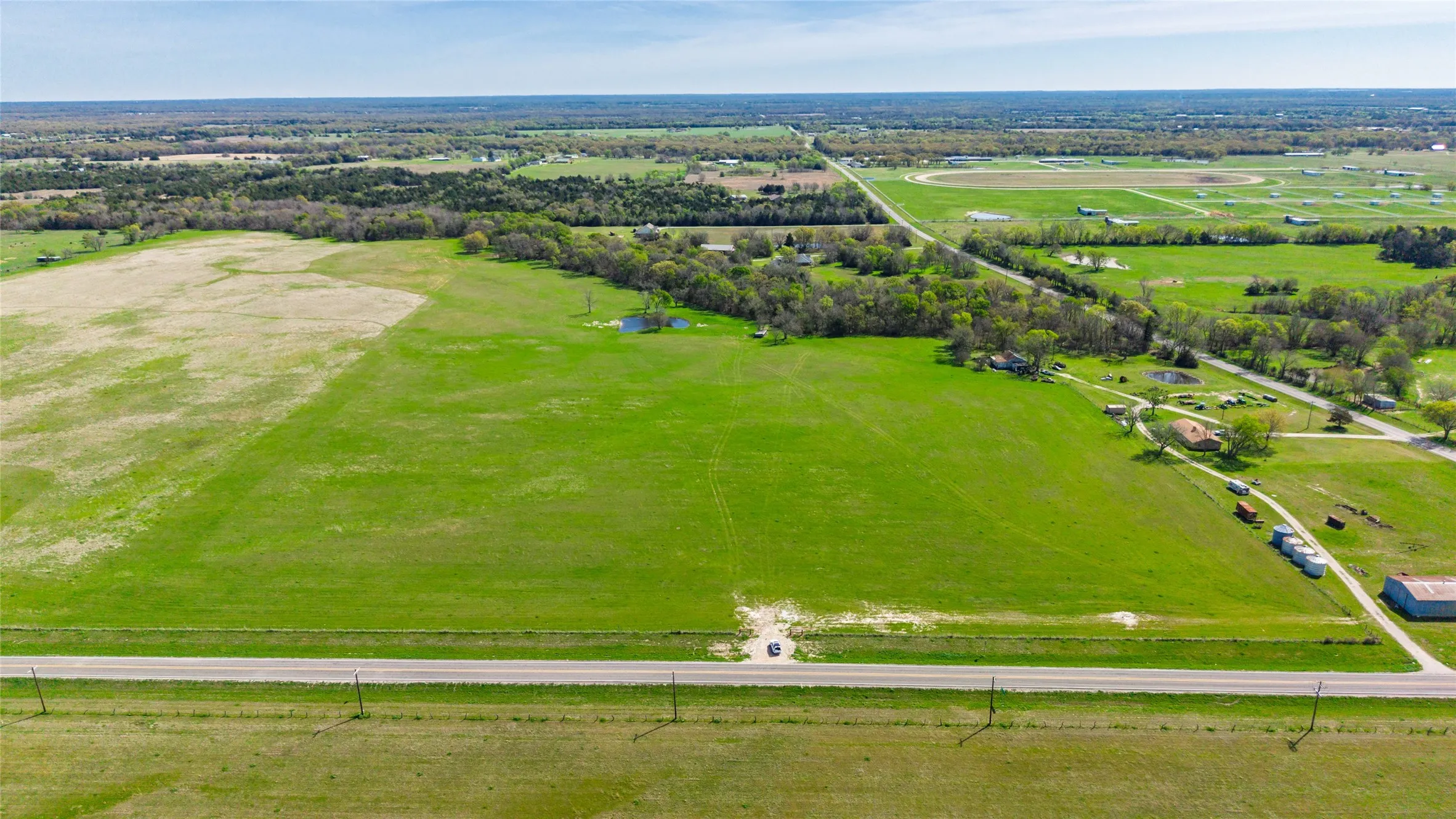 Aerial view of sparsely populated area