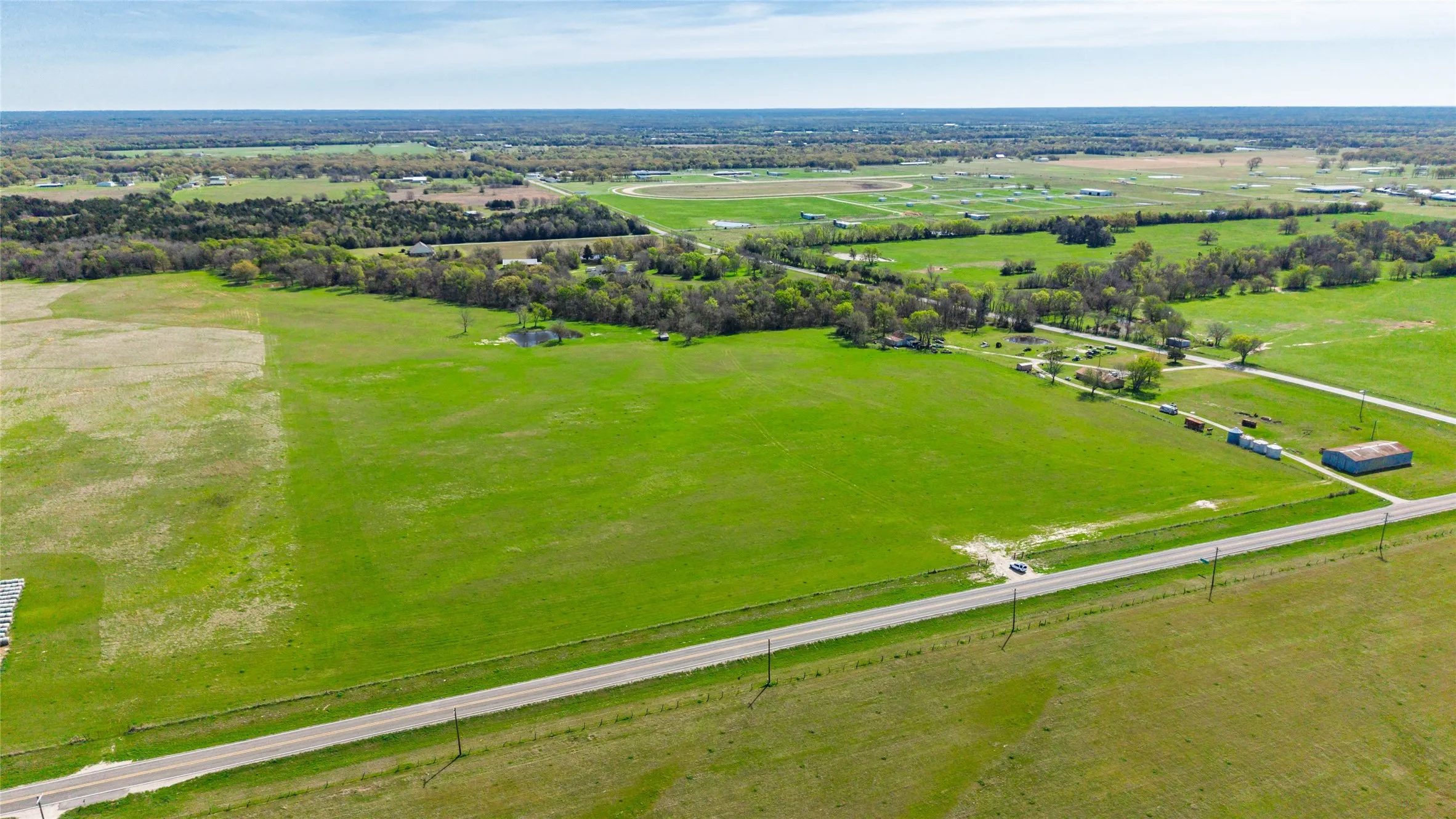 Aerial view of sparsely populated area