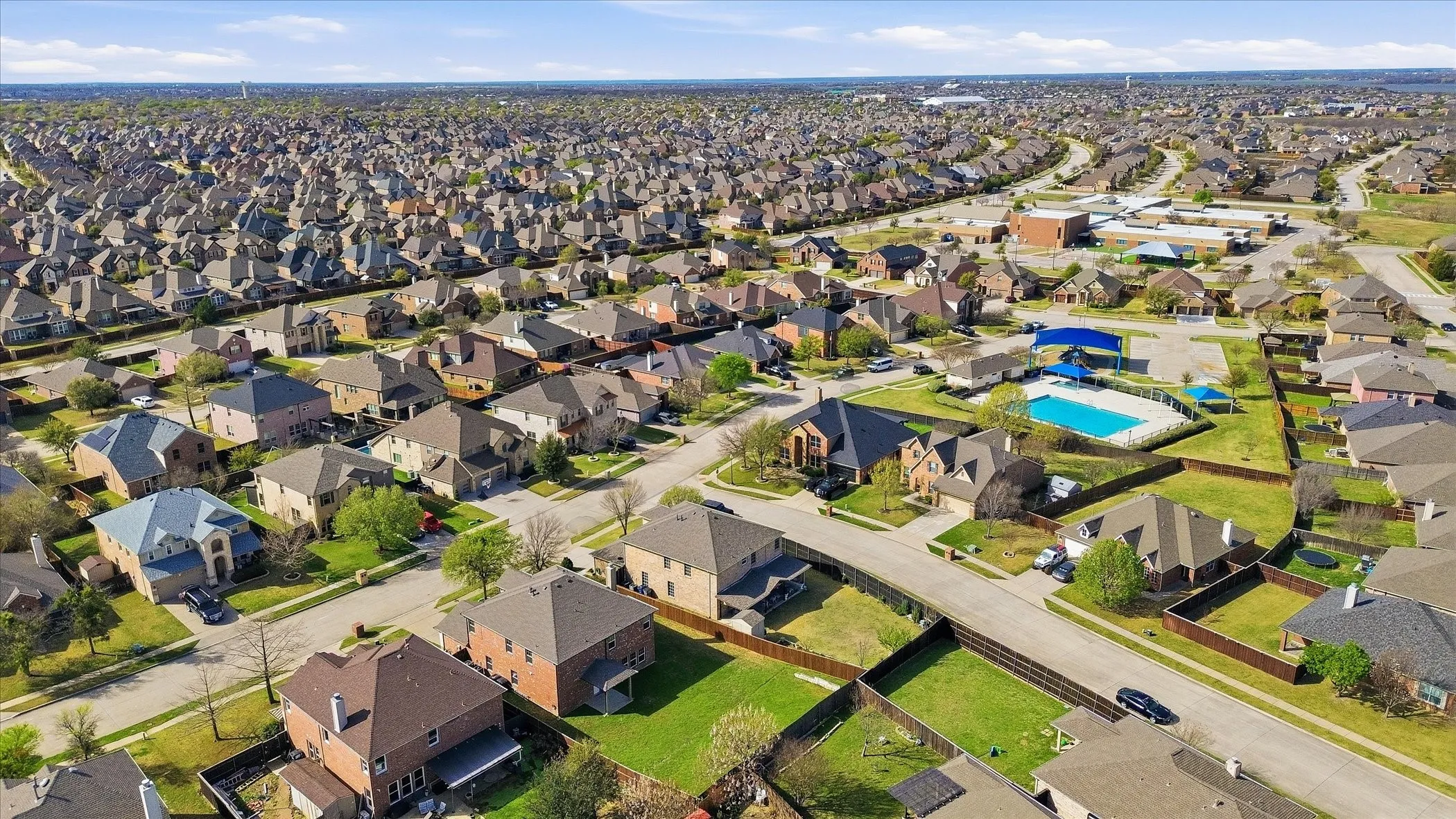 Aerial view of residential area