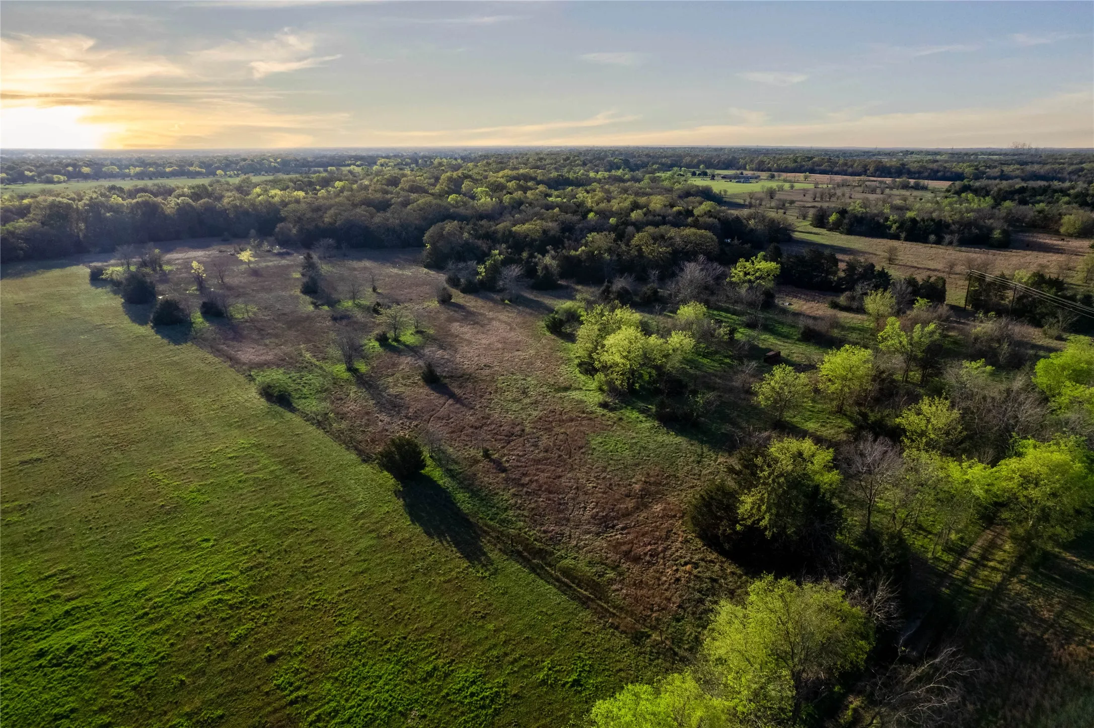 Aerial view of sparsely populated area