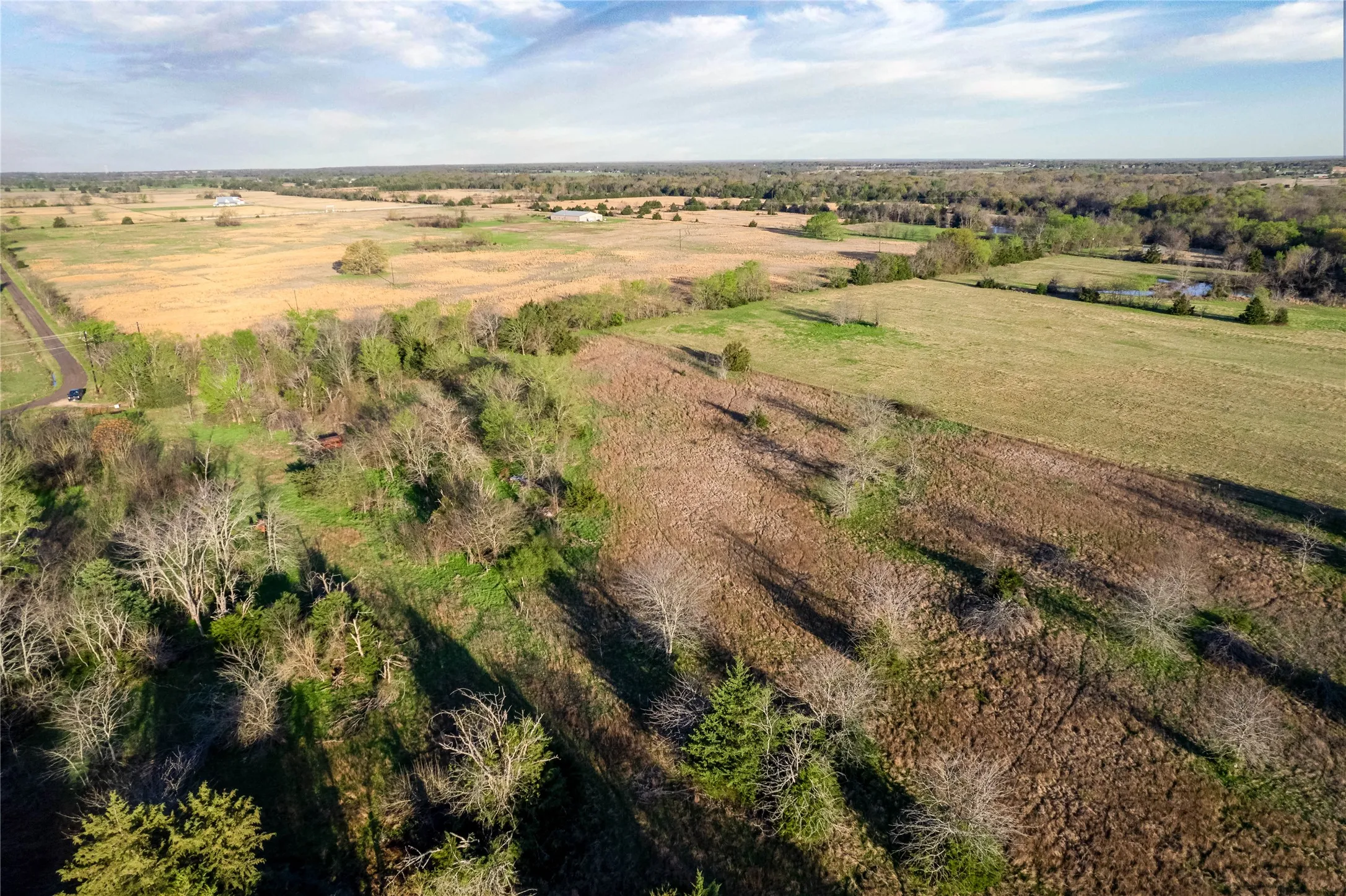 Aerial view of sparsely populated area
