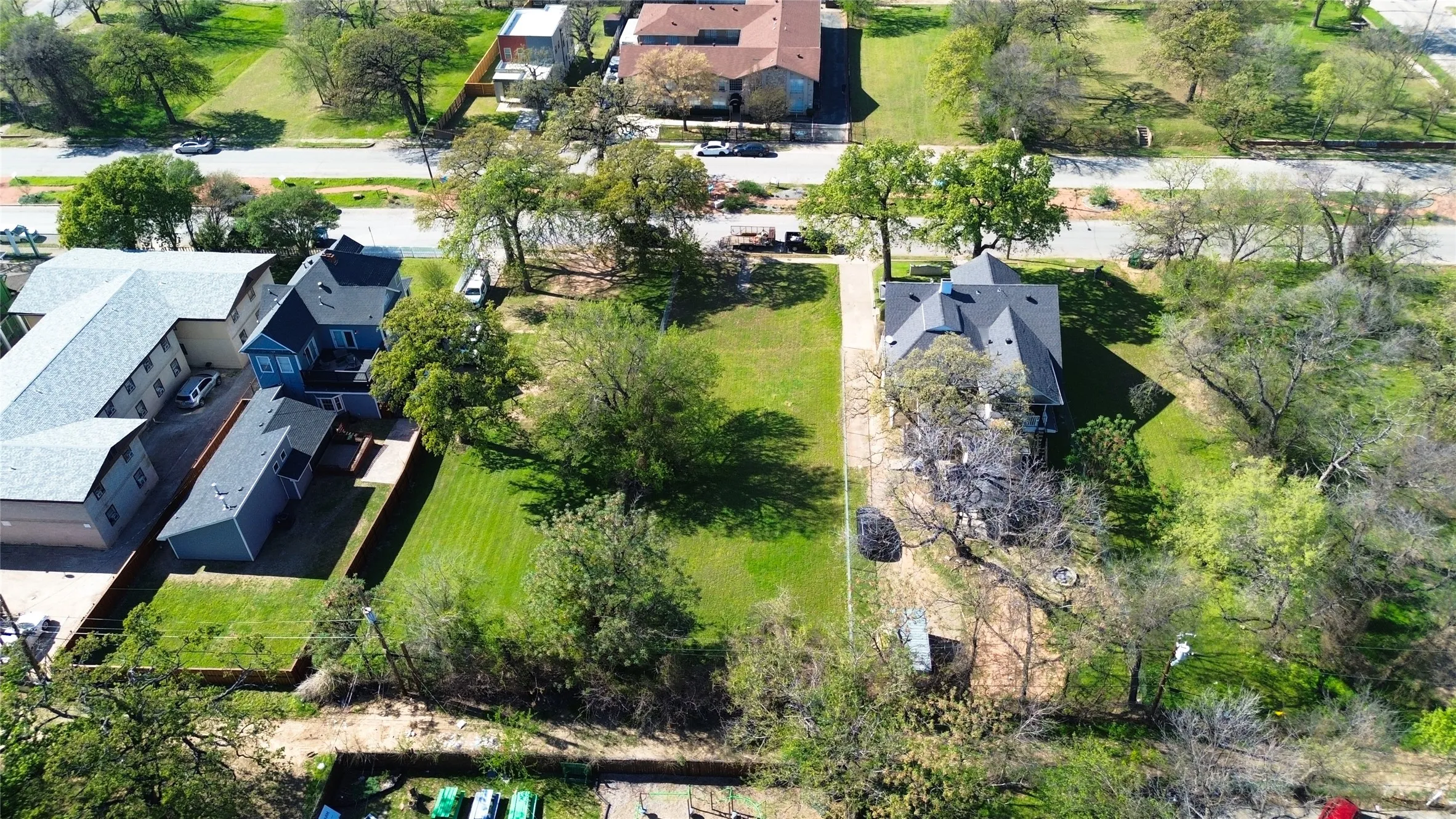 Aerial view of residential area