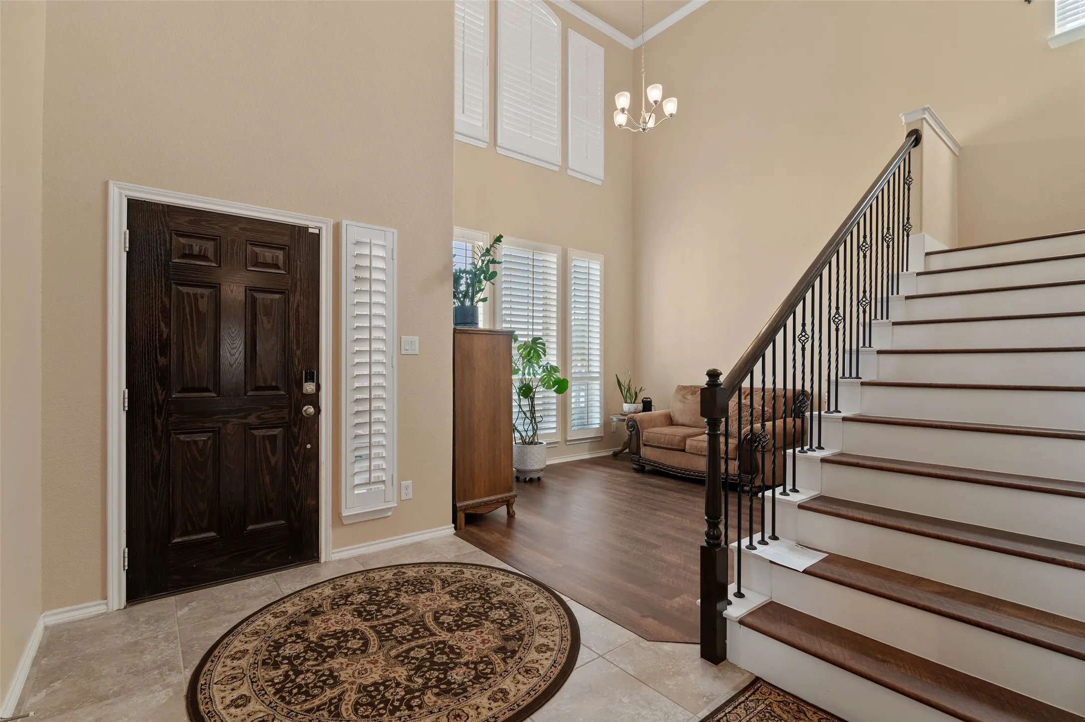 Entry with dining room or secondary living space off entry