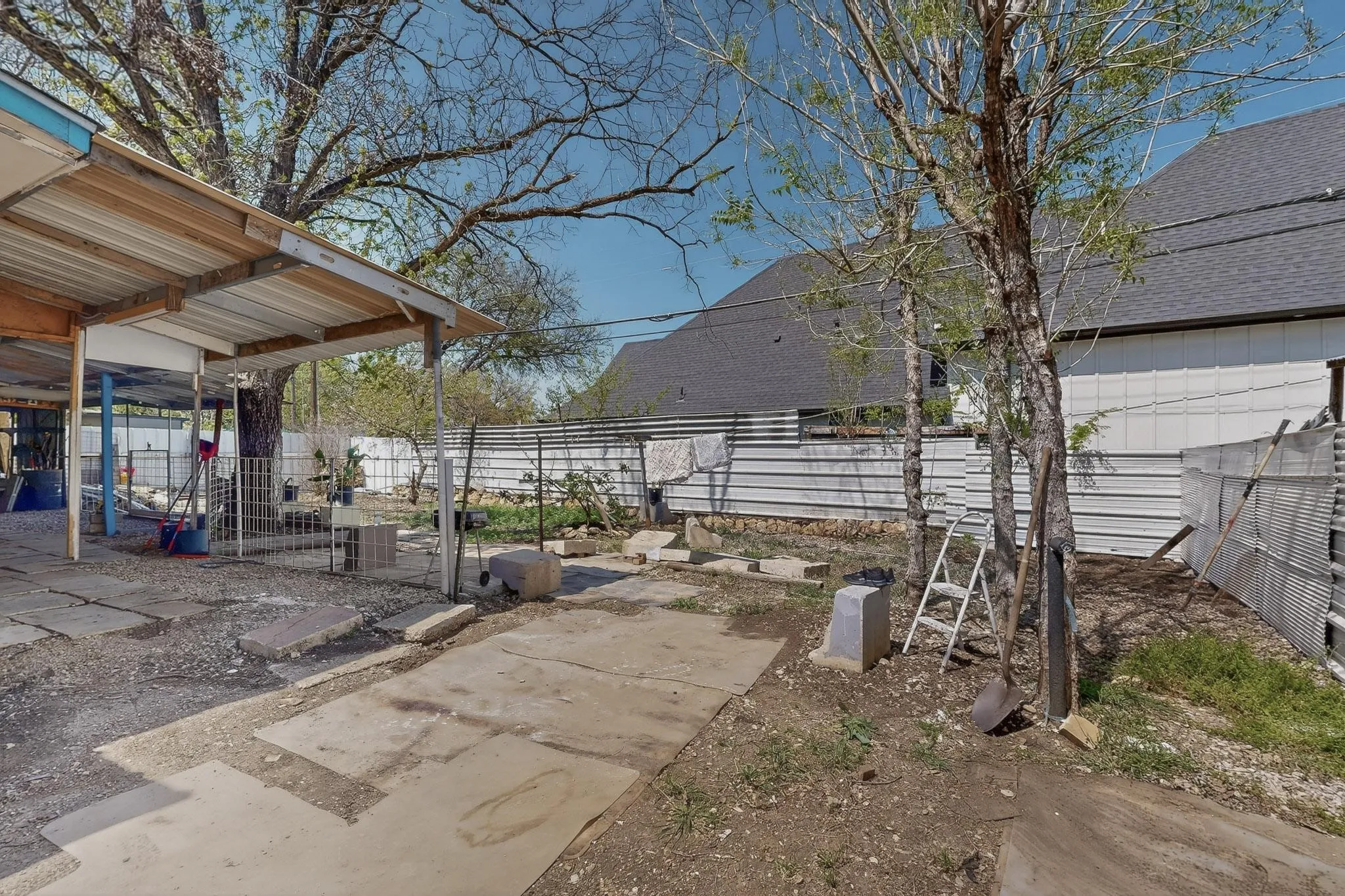View of fenced yard