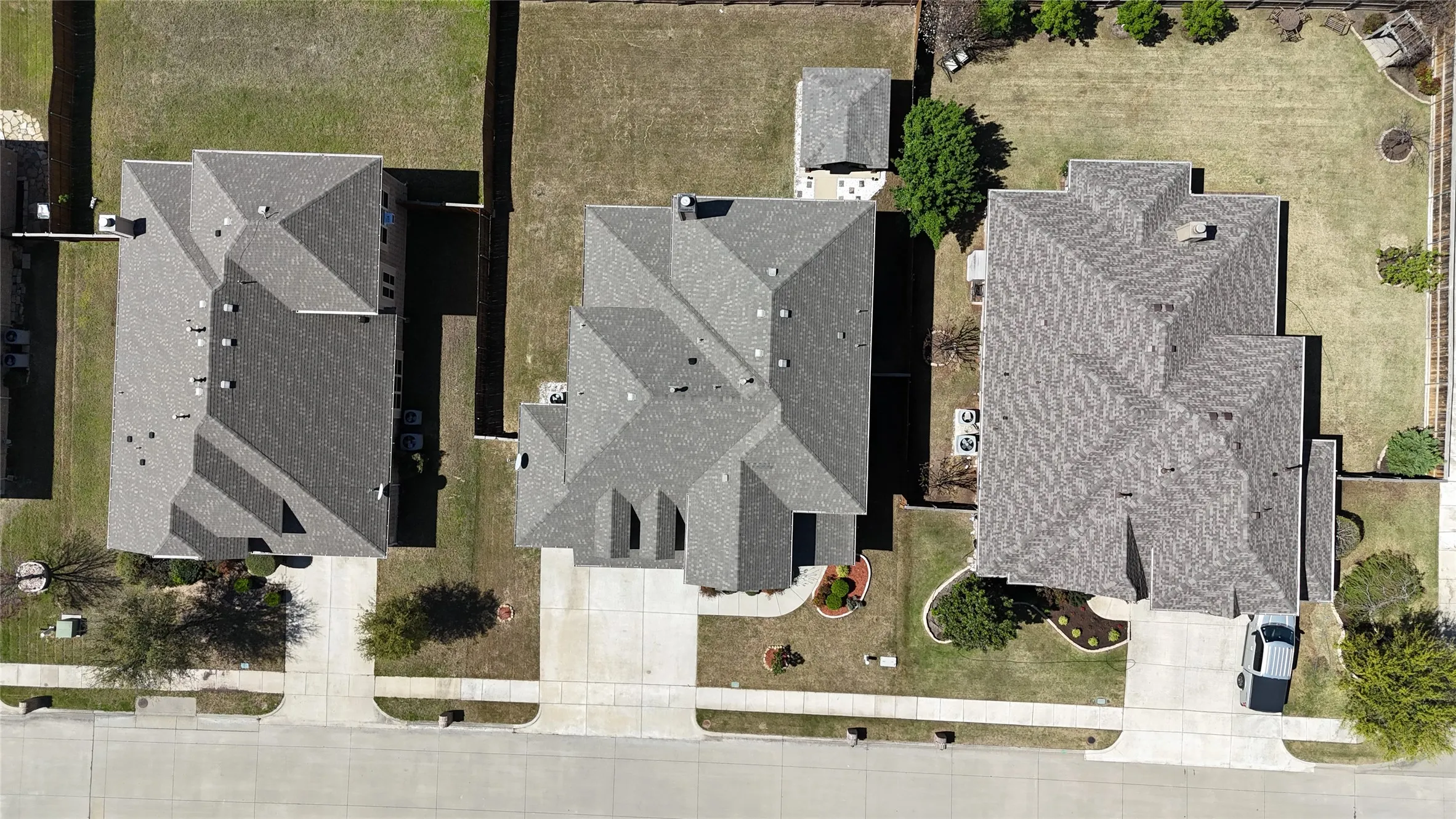 Aerial perspective of suburban area