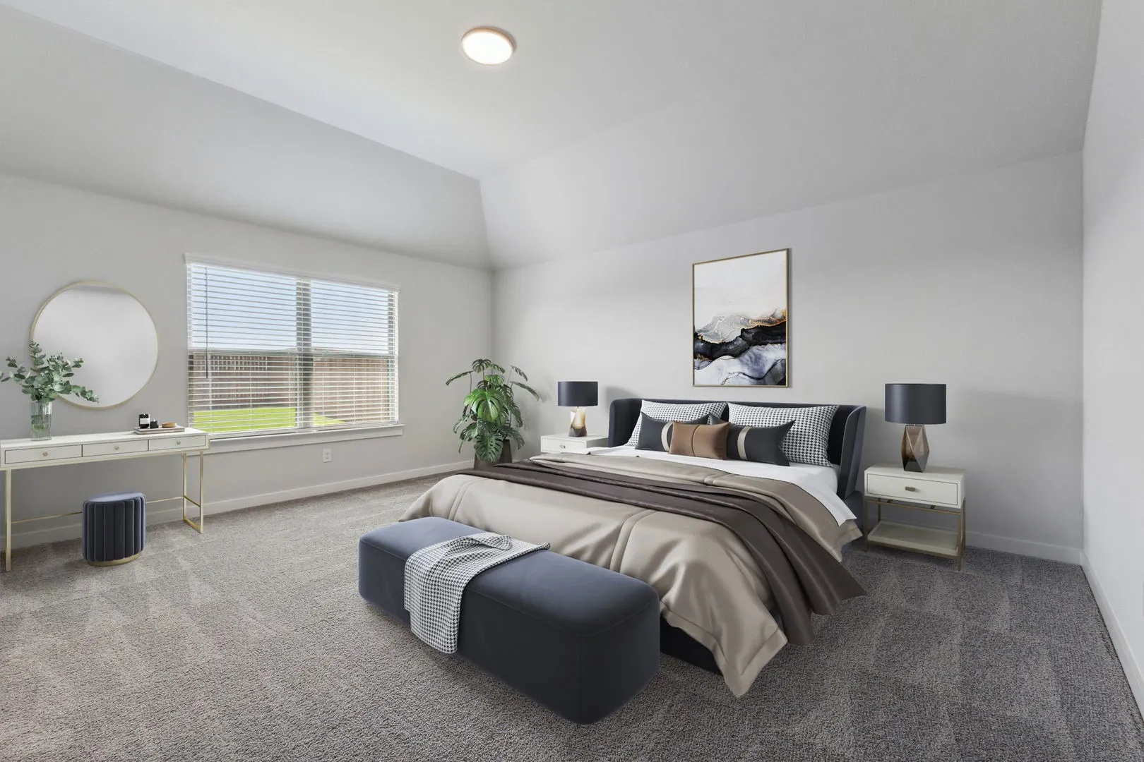 Primary suite in the Amber home plan by Trophy Signature Homes – REPRESENTATIVE PHOTO
