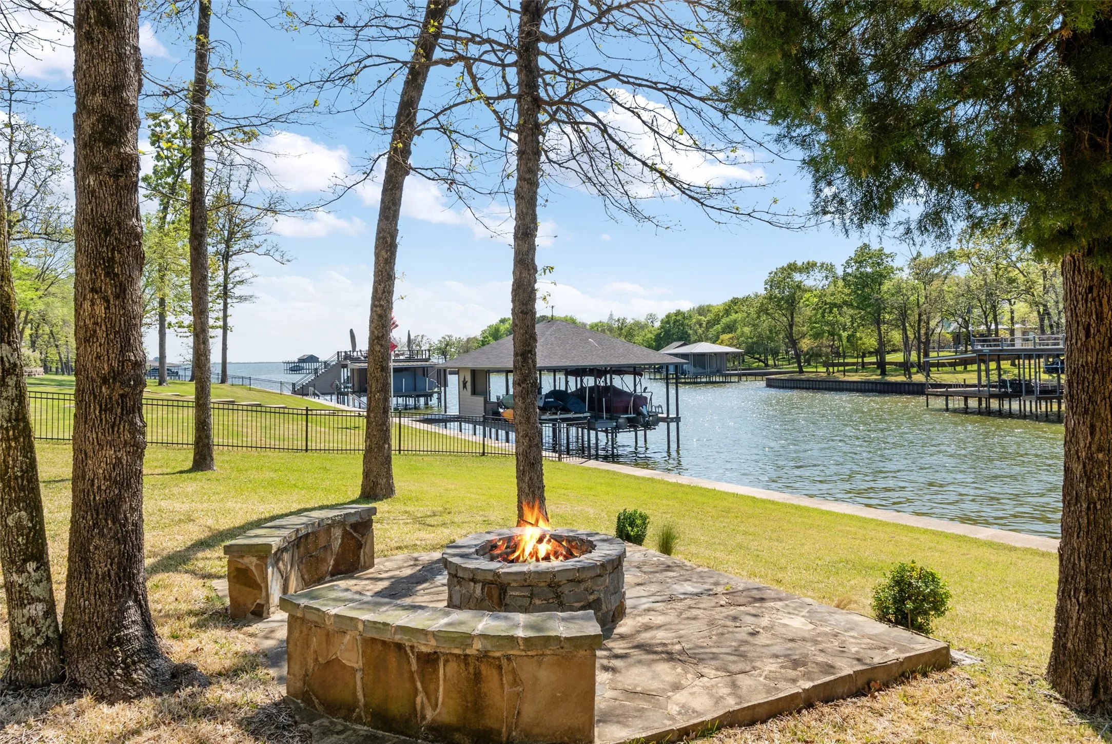 Lakeside fire pit