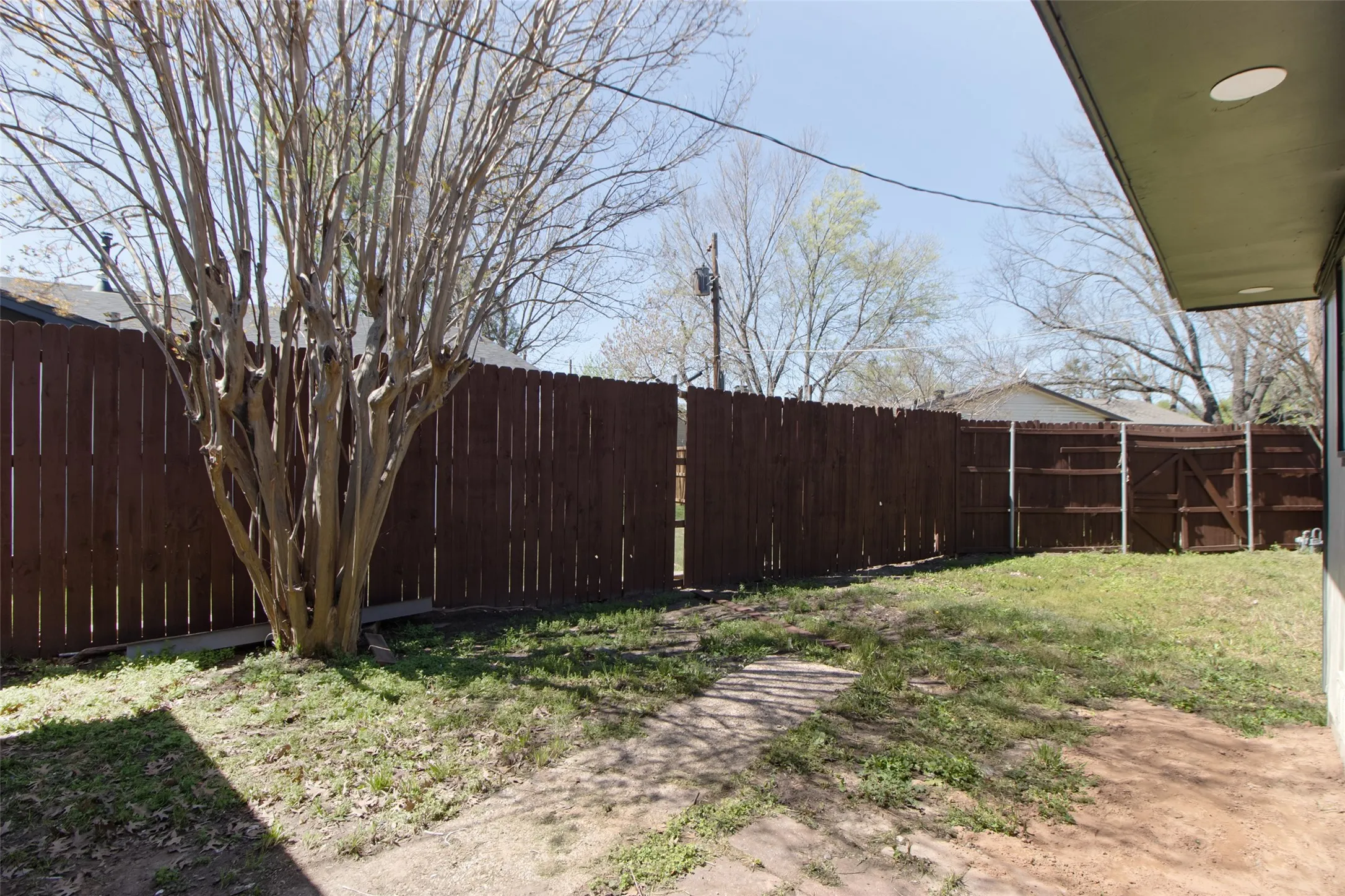 View of fenced yard