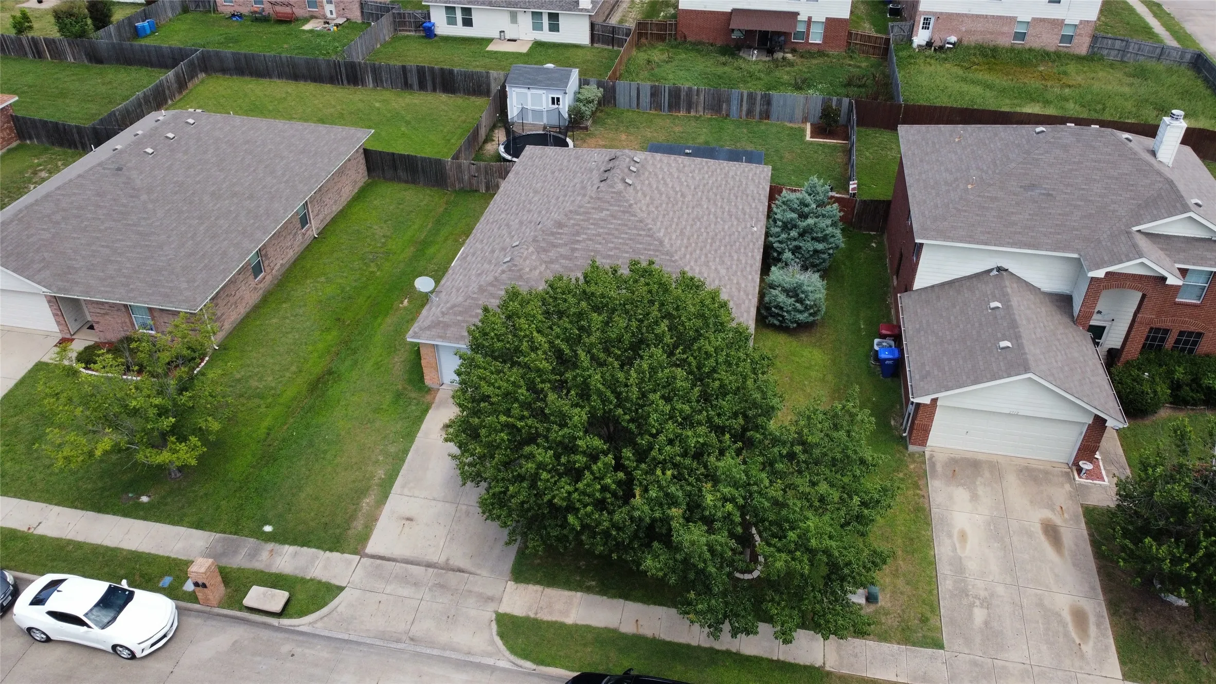 Aerial perspective of suburban area