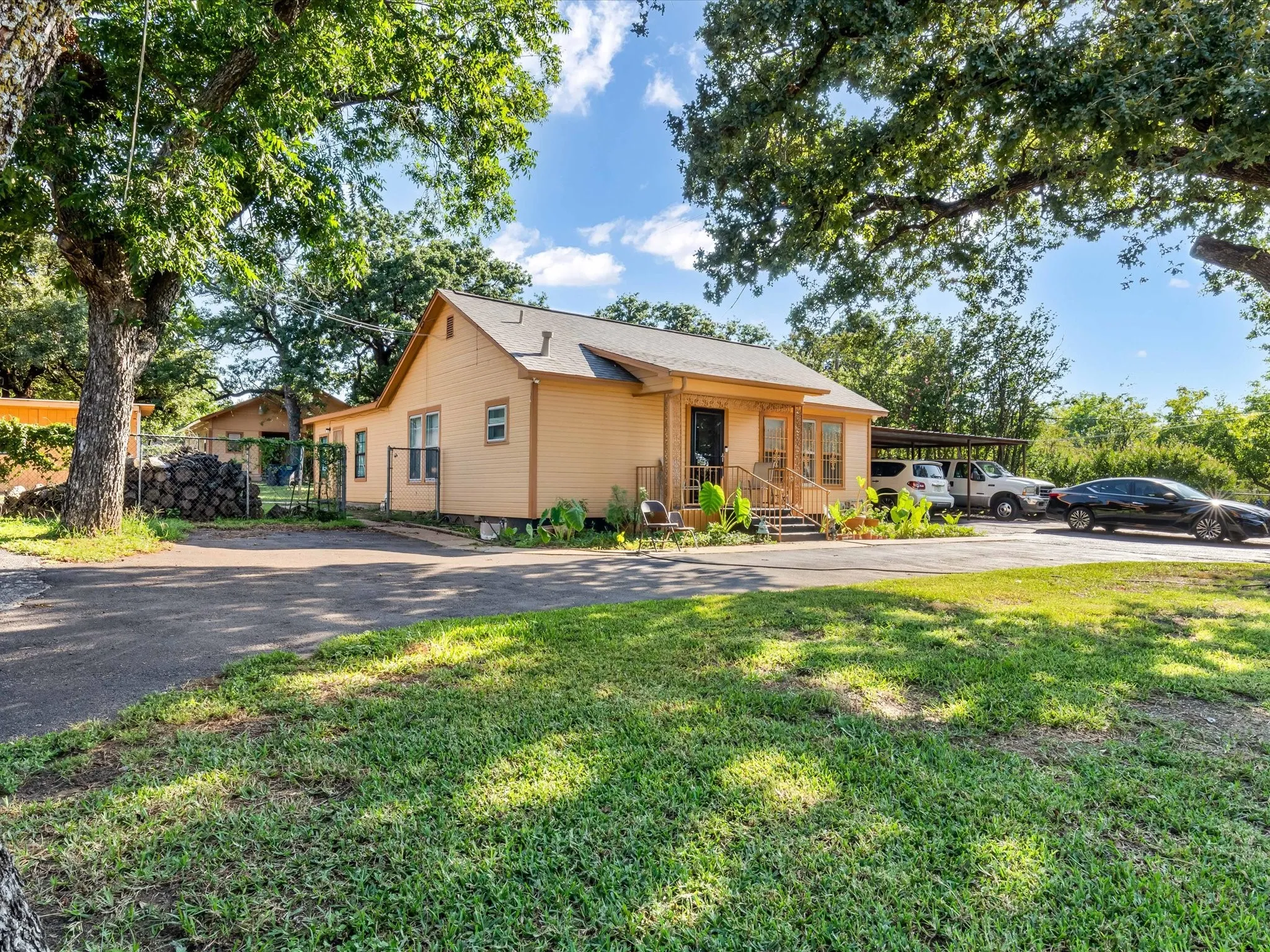View of front of home with a front yard