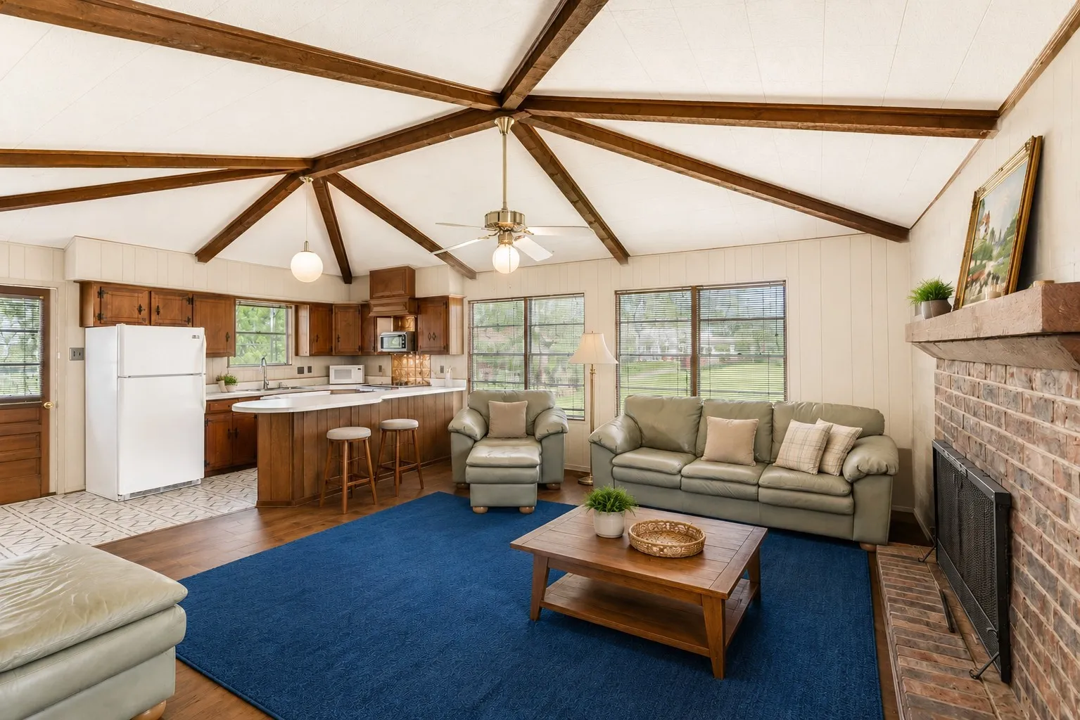 Imagine and transform the upstairs living room - painted walls are a design suggestion.
