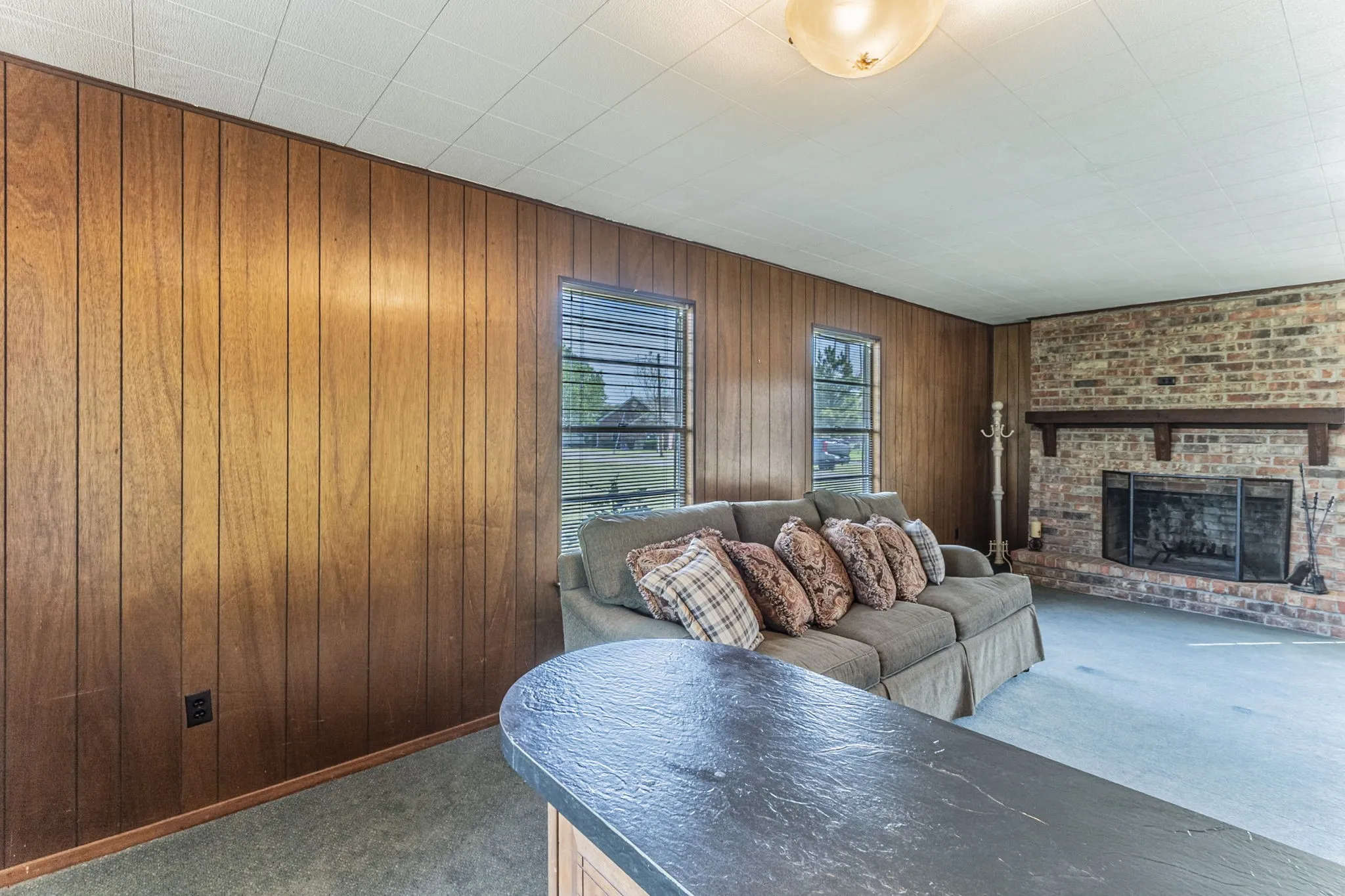 Another view of the downstairs living room from the wet bar.