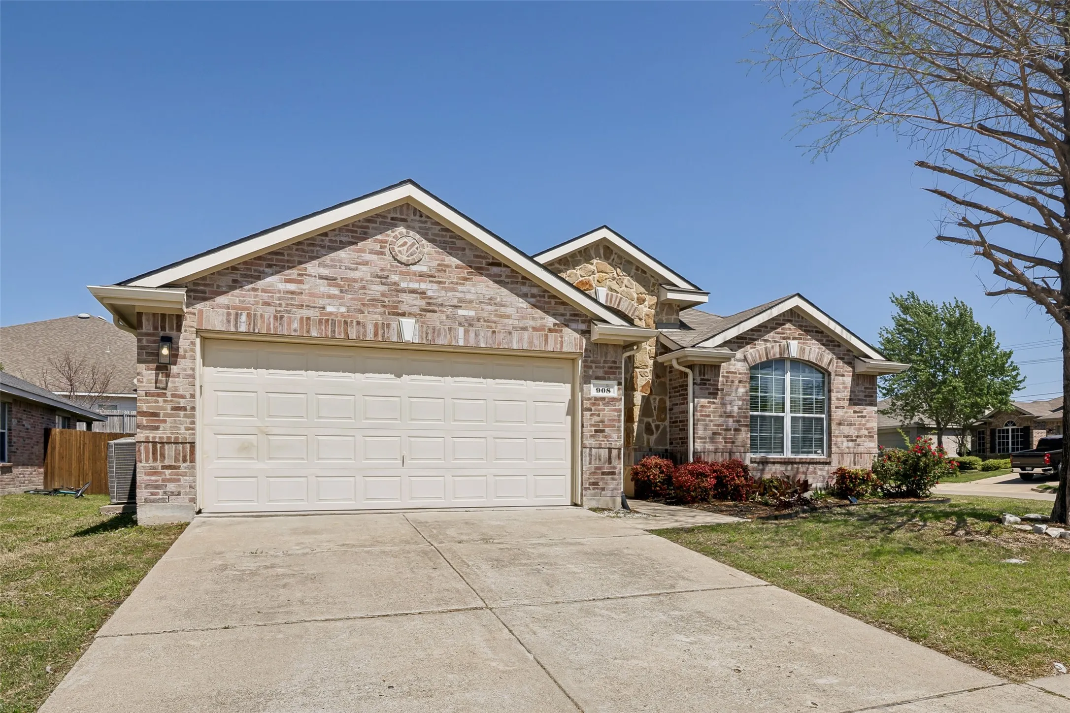 2 car front facing garage.