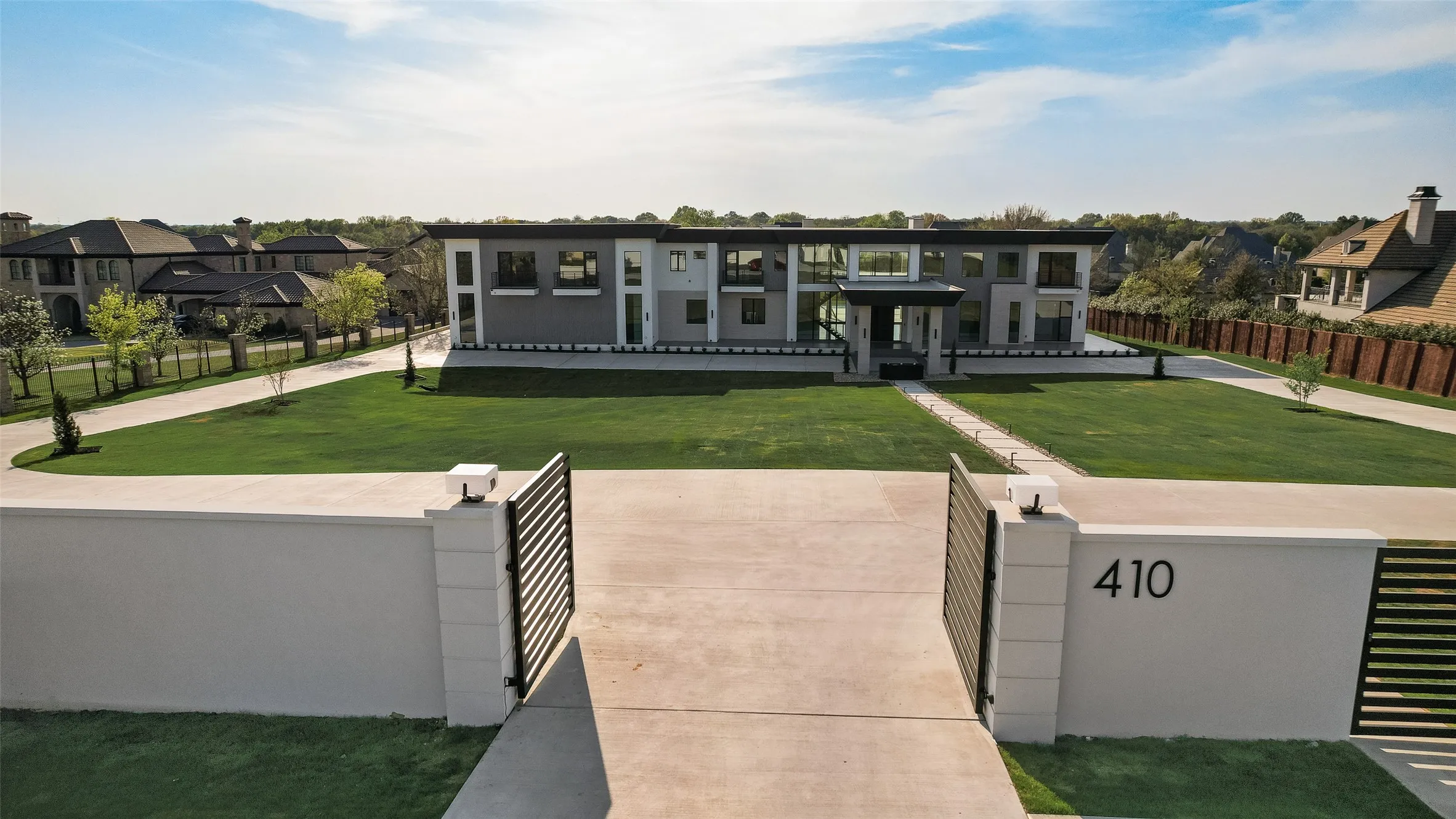 Electric gate at entrance to property