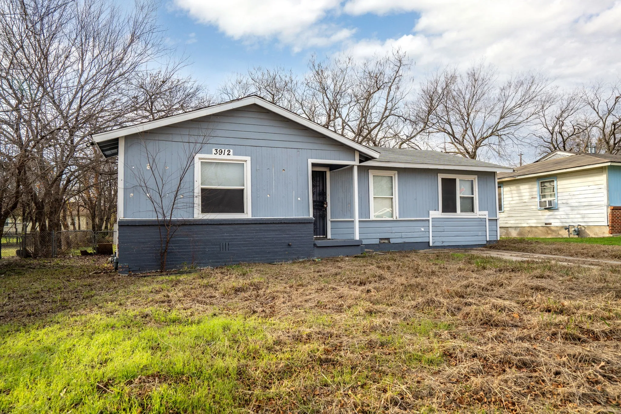 View of front of home with a front lawn