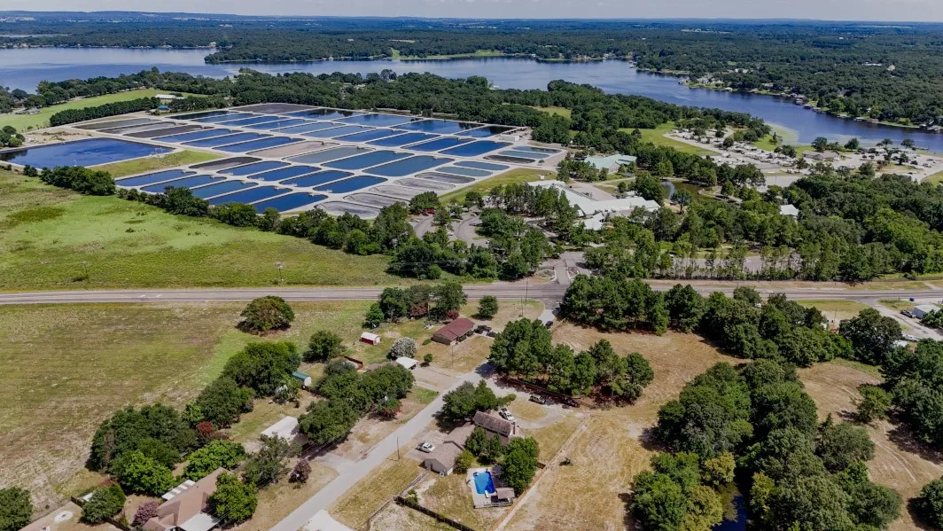 Bird's eye view of a large body of water