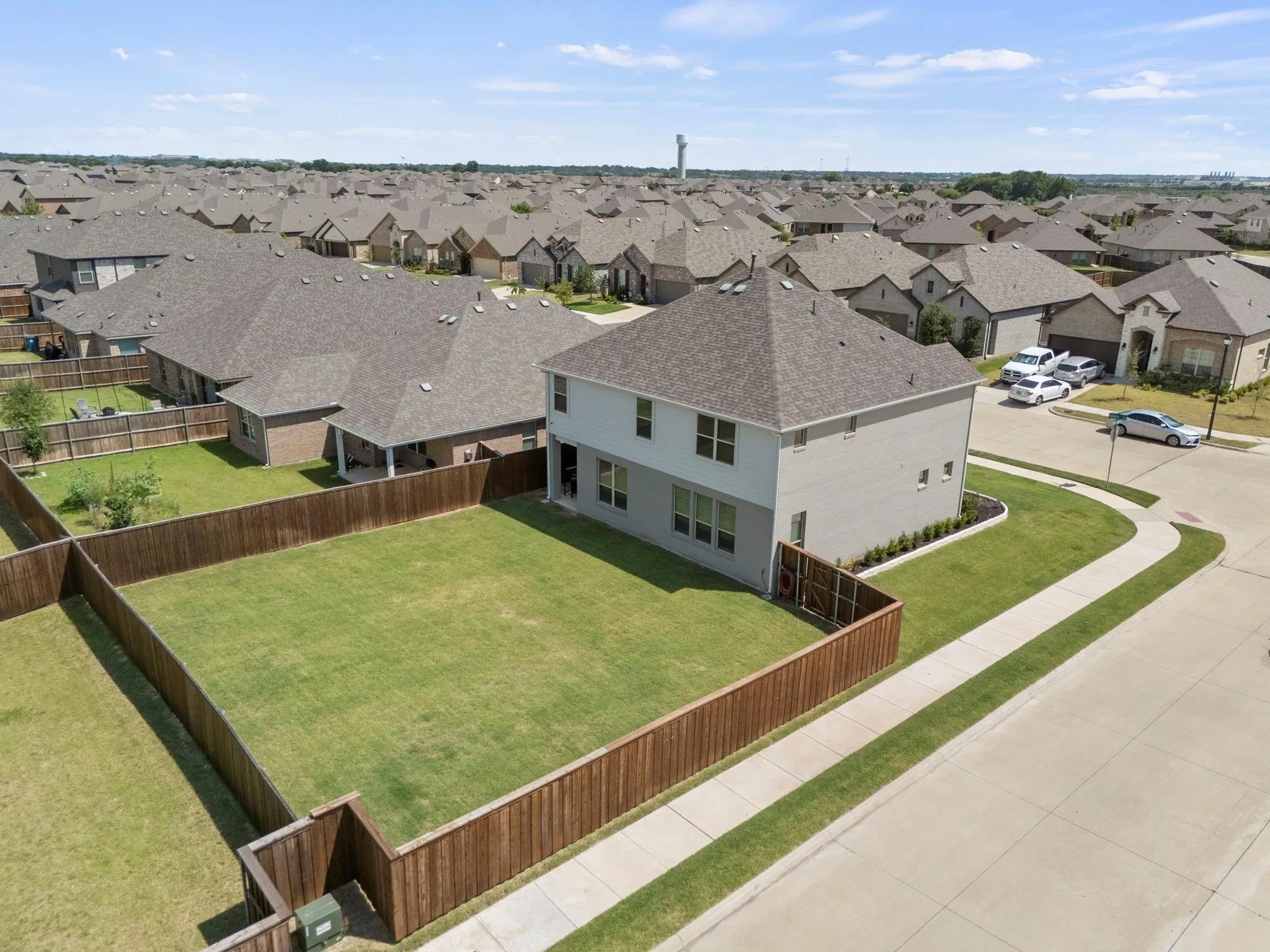 Aerial view of residential area