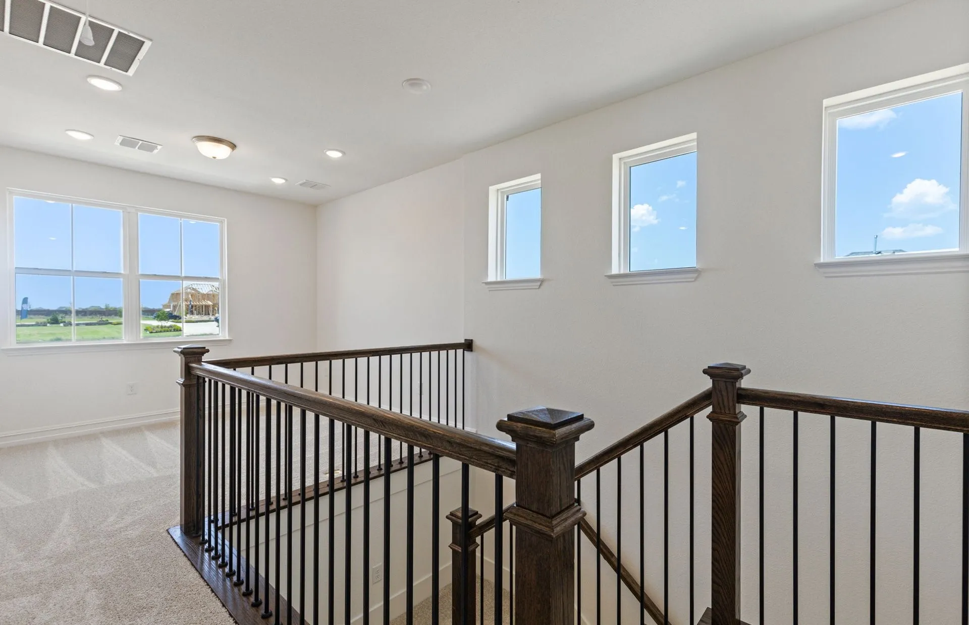 Large windows and natural light in loft