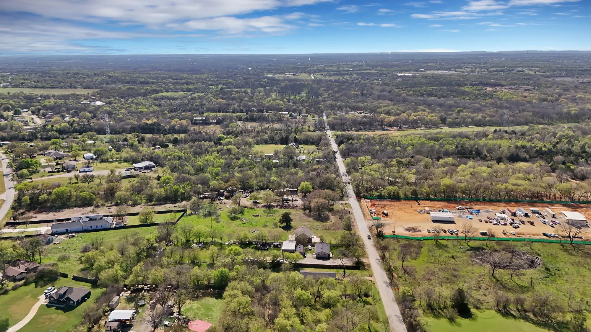 Drone / aerial view of a heavily wooded area
