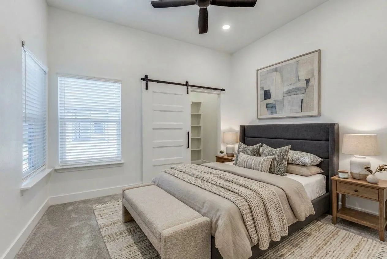 Independent Living Cottage Bedroom Floor Plan.  Virtually Staged