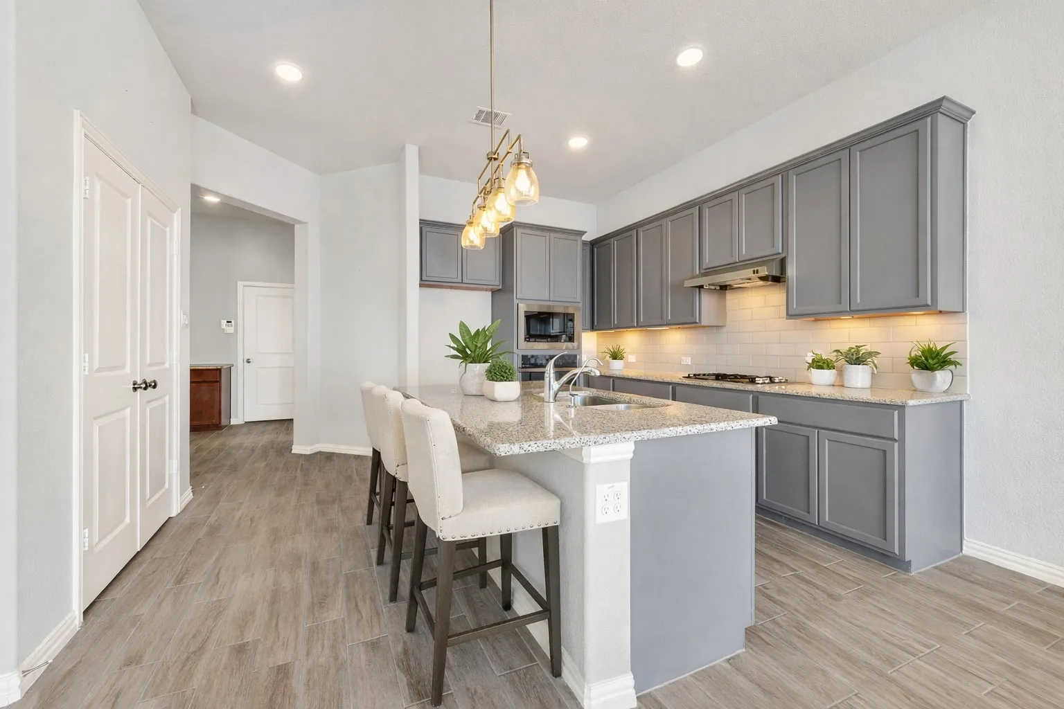 Island Kitchen - virtually staged