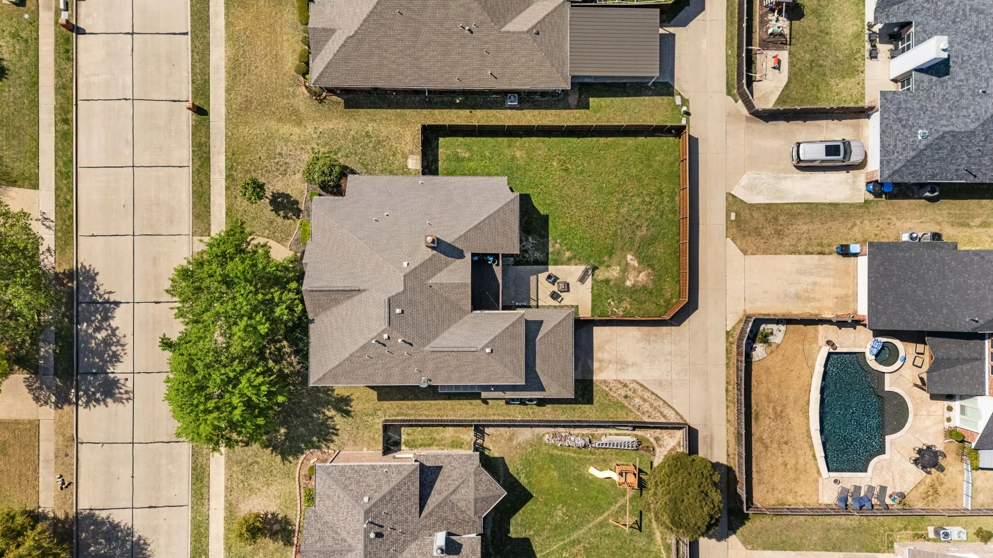 Aerial view of residential area